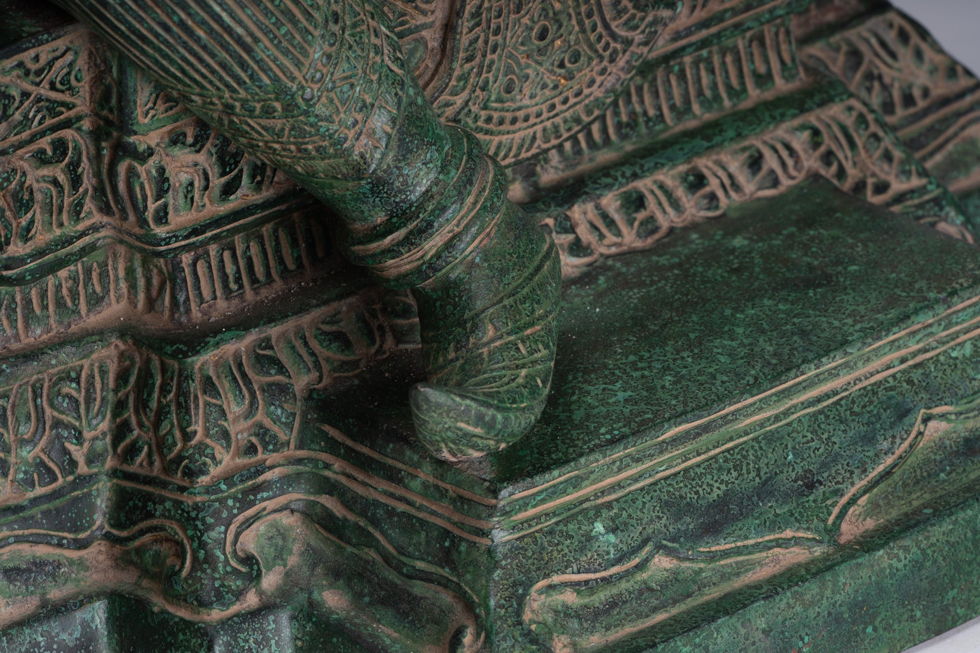 Antique Khmer Style Bronze Seated Vishvakarman Statue - Divine Architect - 59cm/24"