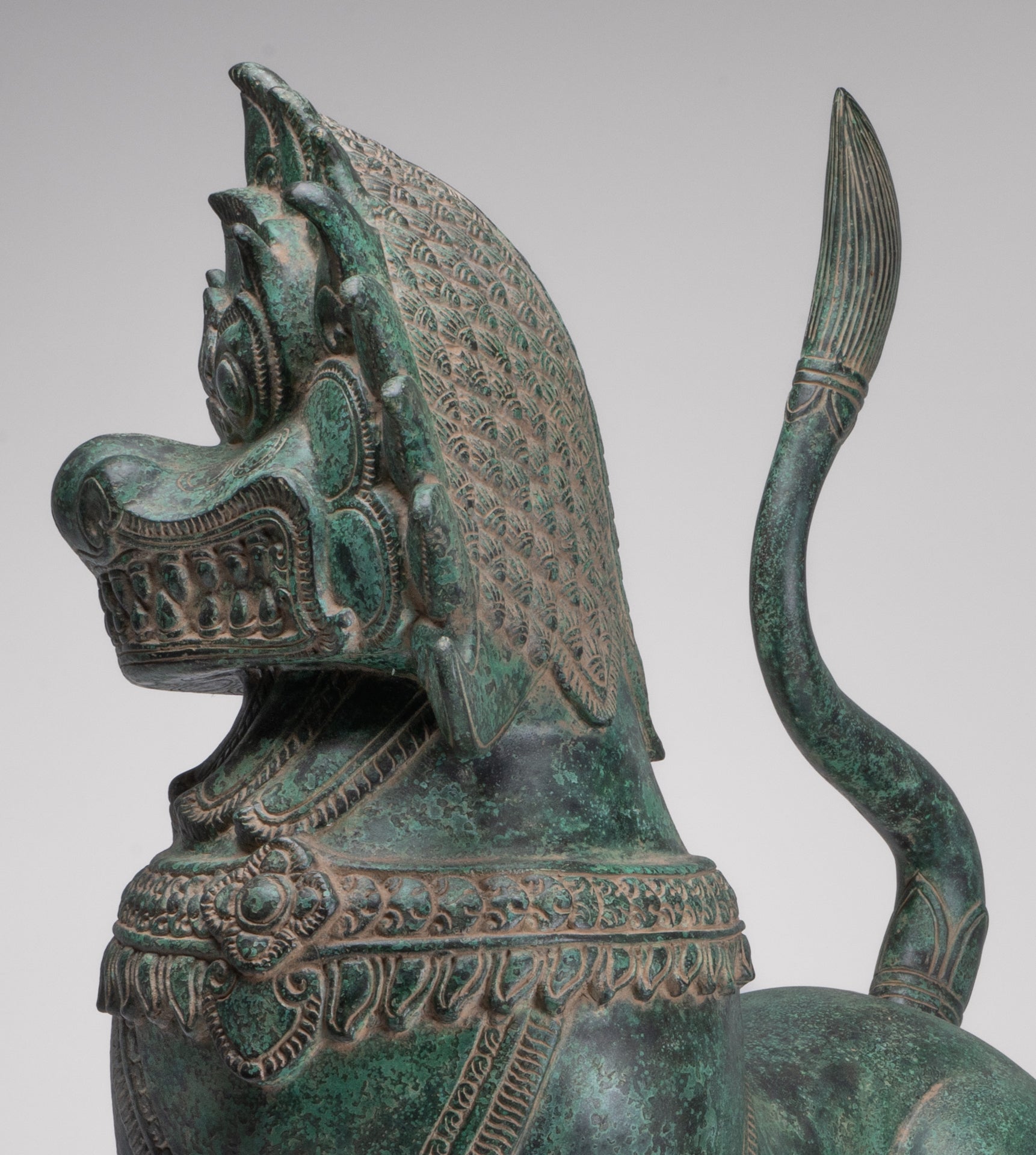 Antique Chinese Style Temple Guardian Lion Foo Dogs Imperial Lion - 66cm/26" (Pair)