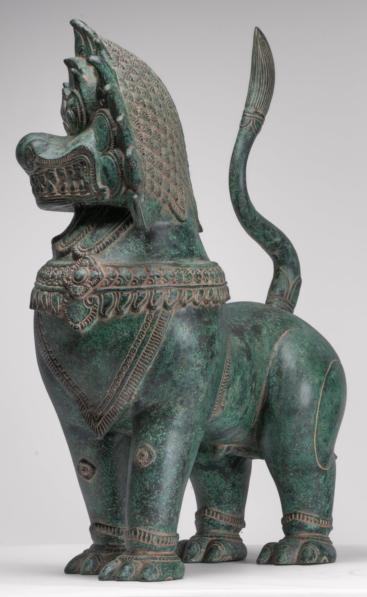 Antique Chinese Style Temple Guardian Lion Foo Dogs Imperial Lion - 66cm/26" (Pair)