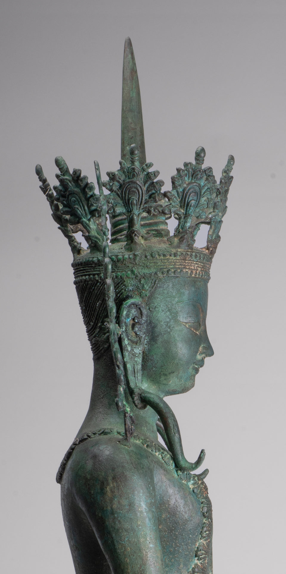 Large Buddha Statue - Antique Burmese Style Bronze Shan Enlightenment Seated Buddha Statue - 103cm/41"