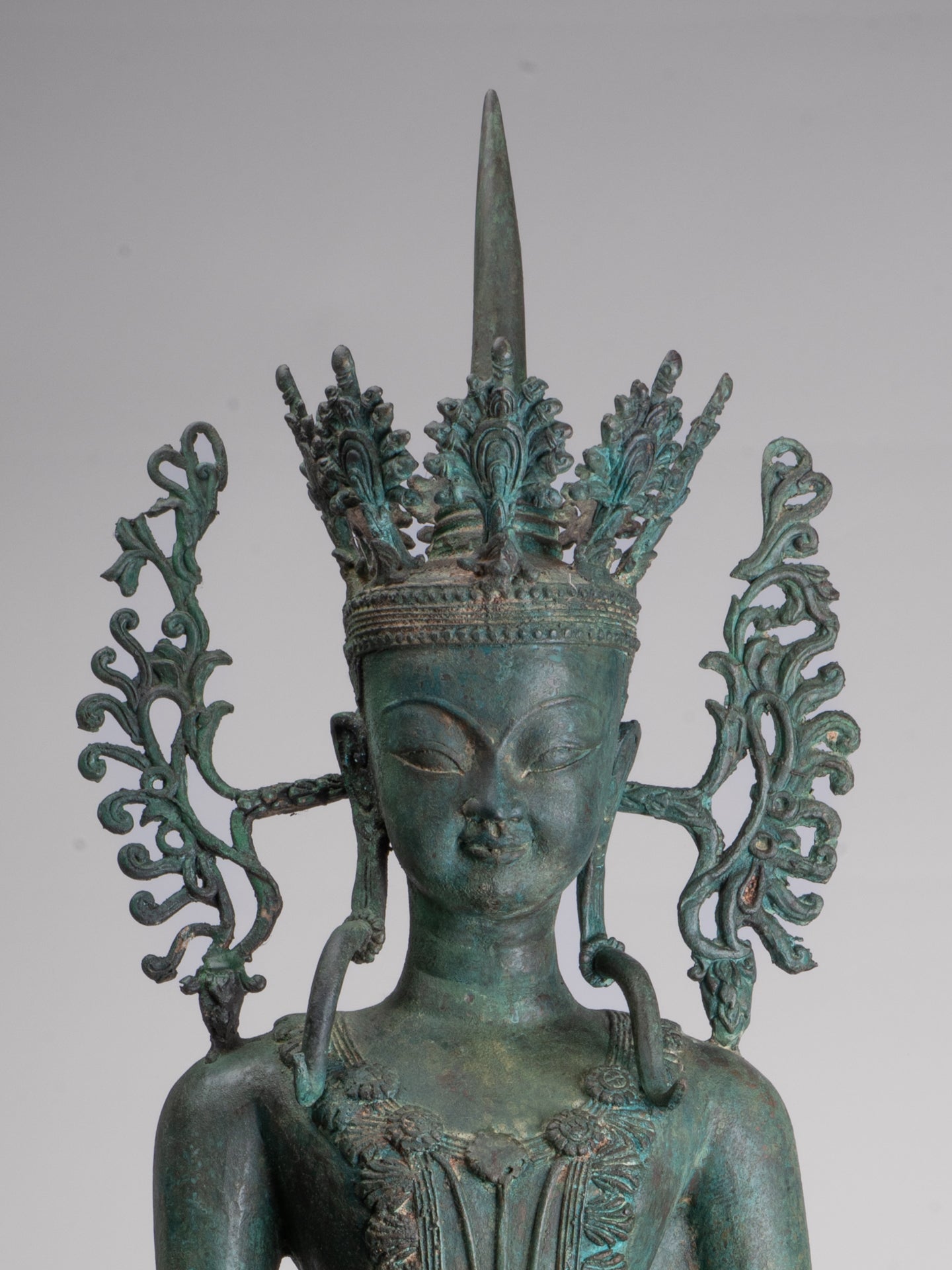 Large Buddha Statue - Antique Burmese Style Bronze Shan Enlightenment Seated Buddha Statue - 103cm/41"