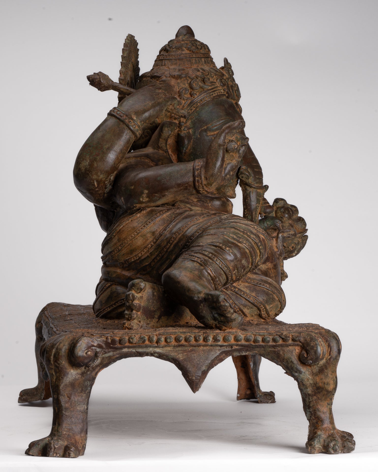 Ganesh - Antique Thai Style Bronze Reclining Ganesha Statue - 47cm/19"