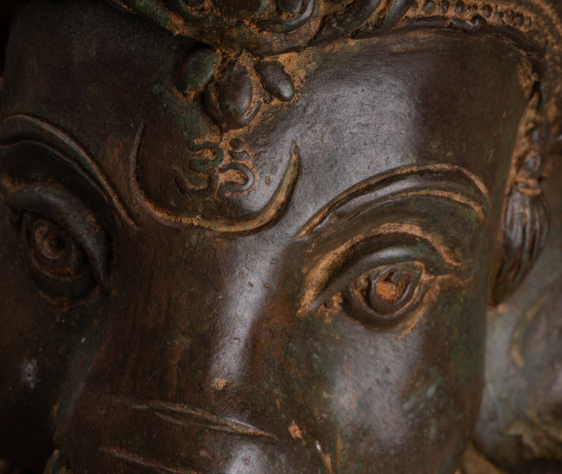 Ganesh - Antique Thai Style Bronze Reclining Ganesha Statue - 47cm/19"