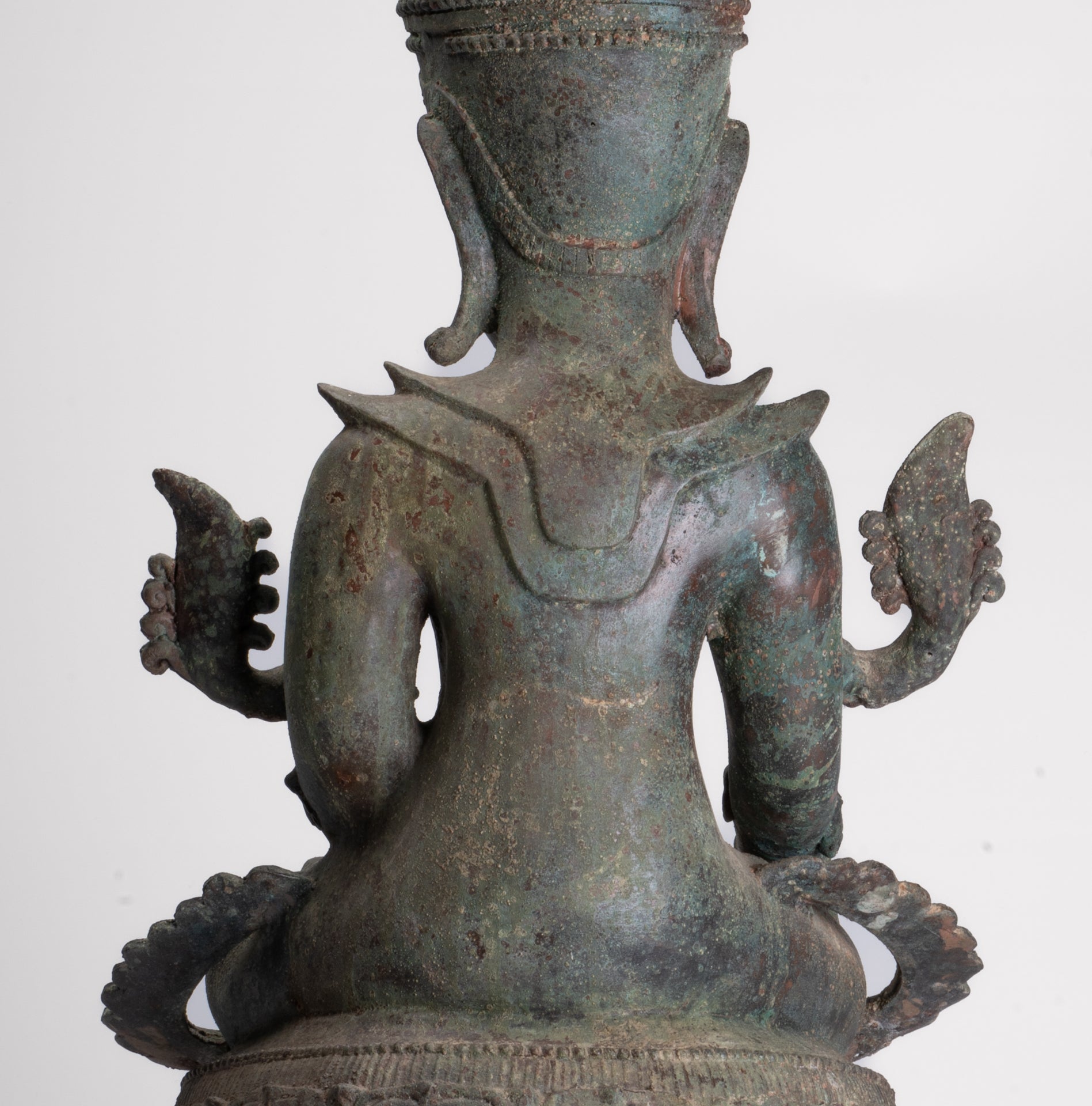 Antique Burmese Style Bronze Shan Enlightenment Seated Buddha Statue - 100cm/40"