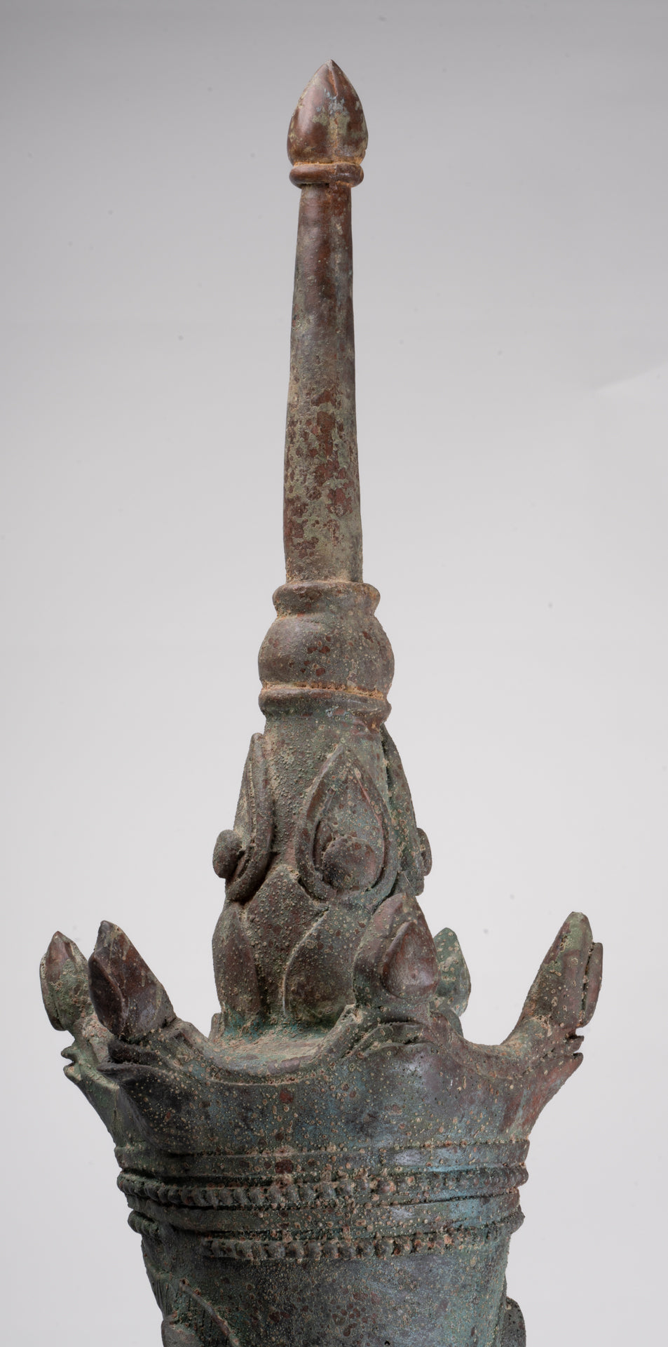 Antique Burmese Style Bronze Shan Enlightenment Seated Buddha Statue - 100cm/40"