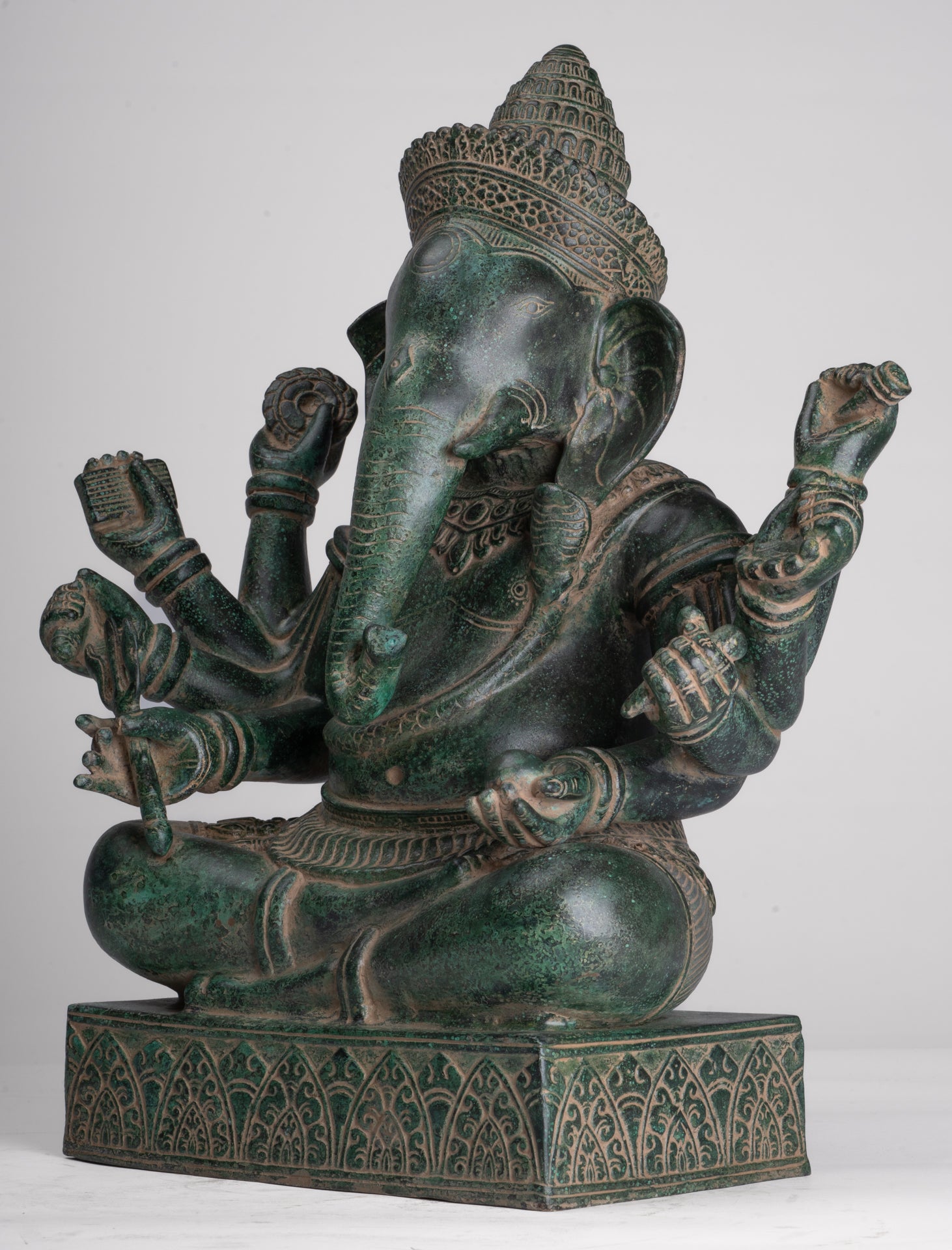 Estatua de Ganesha - Estatua de Angkor Wat 8 Ganesh de estilo antiguo de estilo jemer - 40 cm/16 "