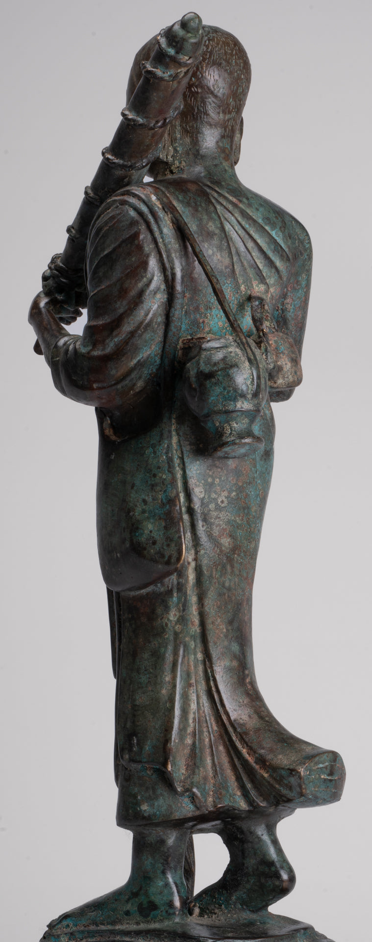 Mönch - Antike Thai -Stil Bronze Dvaravati Sīvali Anhänger / Schüler der Buddha -Statue - 57cm / 23 "