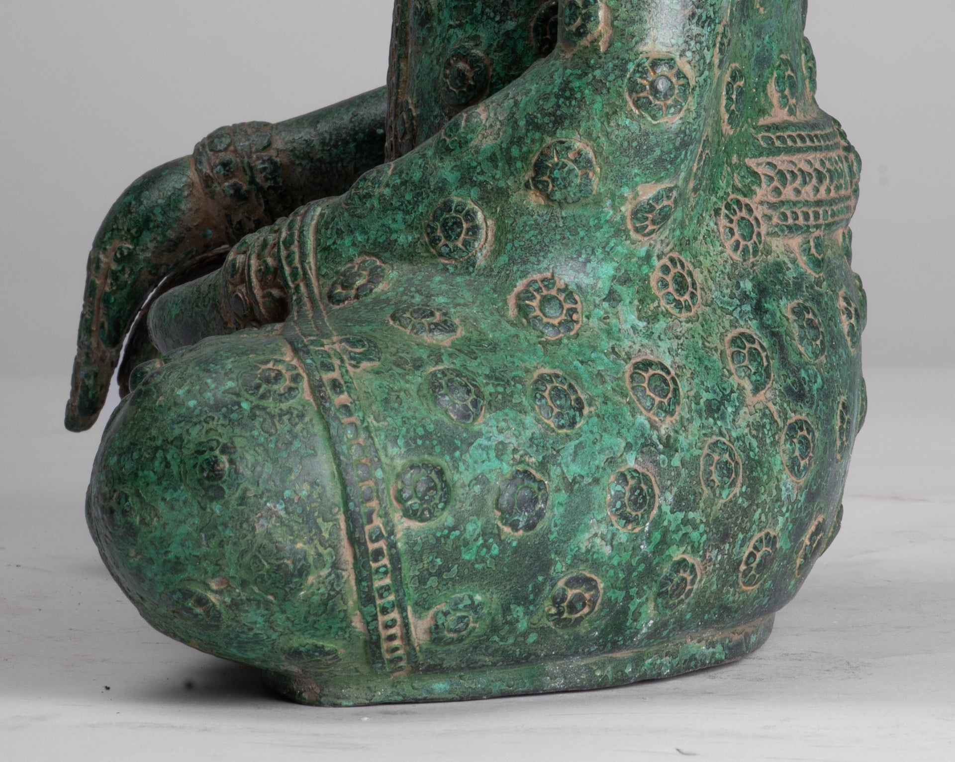 Buddha Statue - Antique Khmer Style Bronze Seated Enlightenment Buddha Statue - 37cm/15"