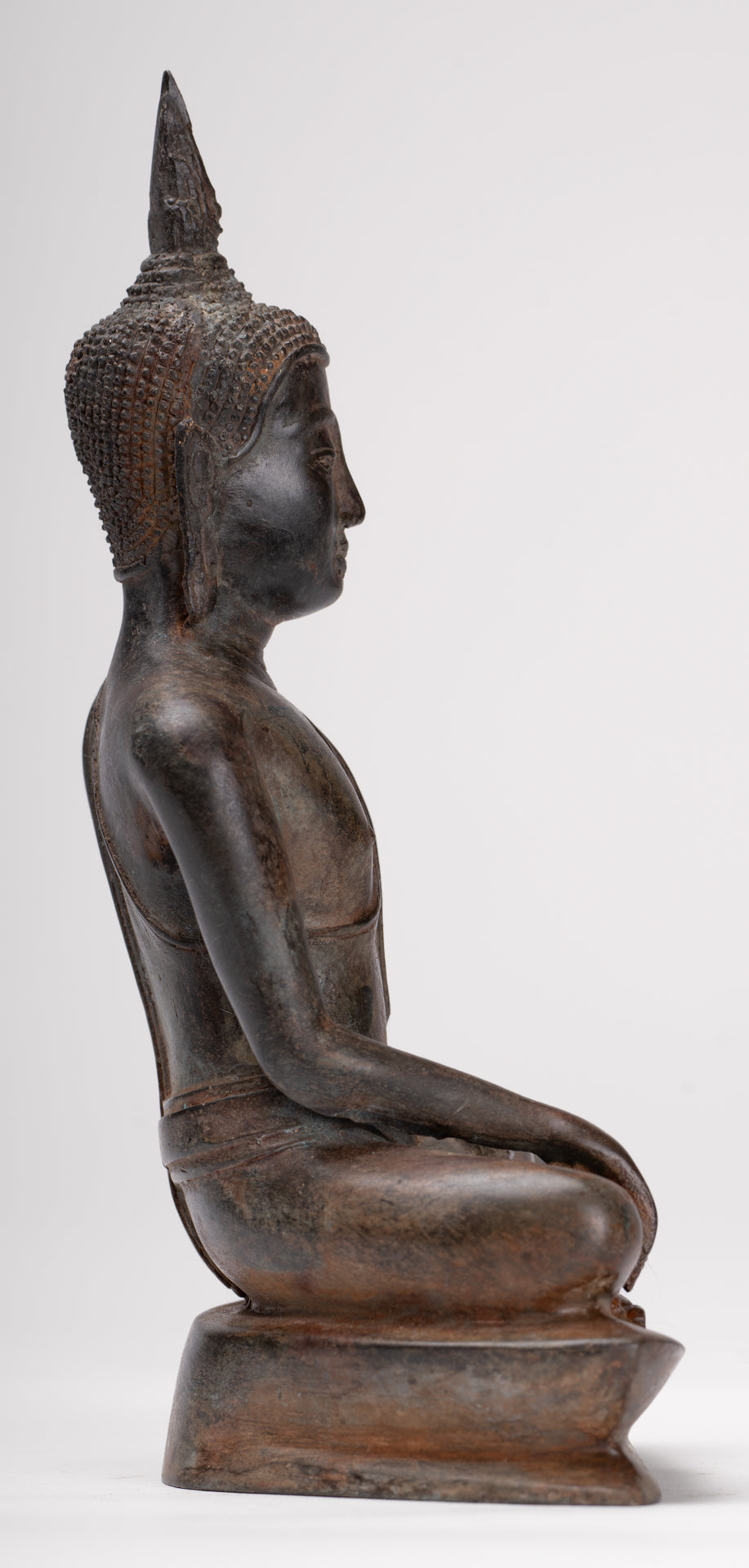 Buddha Statue - Antique Ayutthaya Style Seated Enlightenment Buddha Statue - 19cm/8"