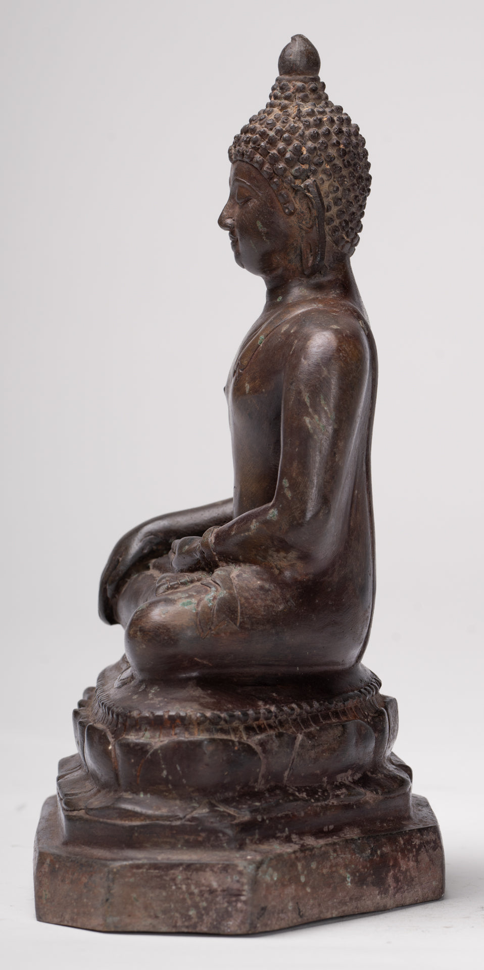 Buddha Statue - Antique Thai Style Bronze Chiang Saen Enlightenment Buddha Statue - 24cm/10"