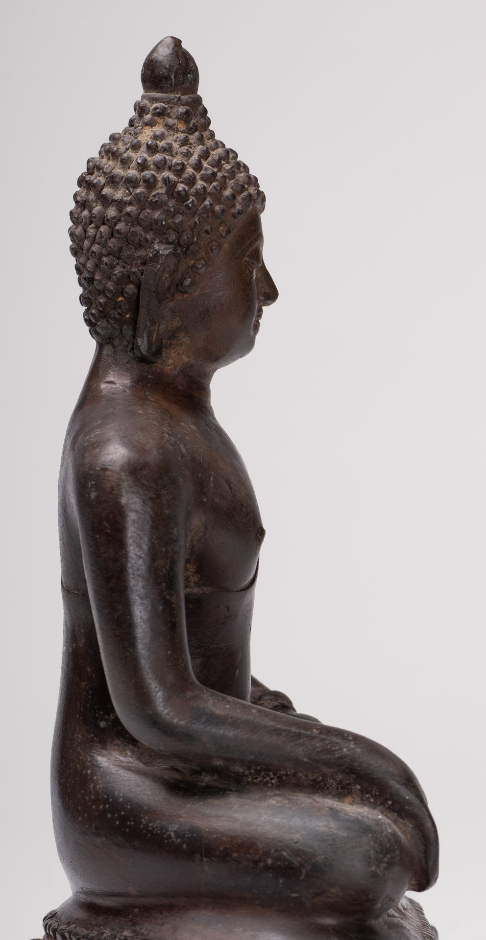 Buddha Statue - Antique Thai Style Bronze Chiang Saen Enlightenment Buddha Statue - 24cm/10"