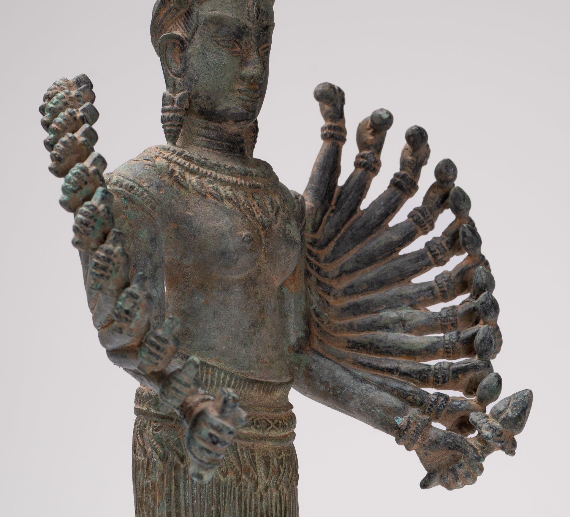 Deity Statue - Antique Khmer Style Bayon Prajnaparamita Statue / Goddess - 36cm/14"