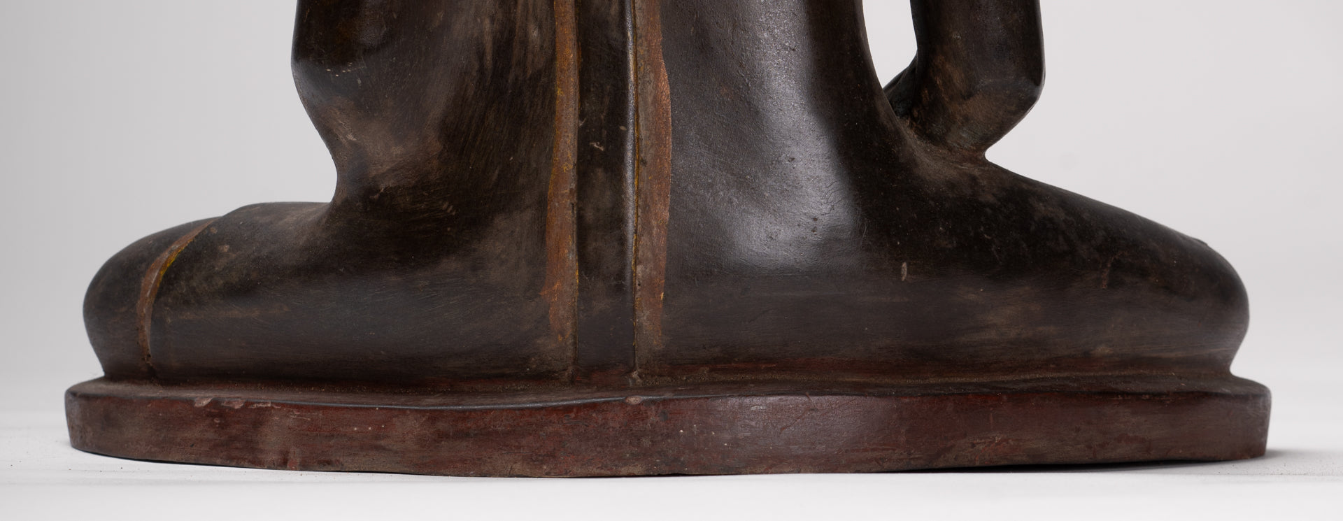 Buddha Statue - Antique Sri Lanka Style Bronze Seated Meditation Buddha Statue - 28cm/11"