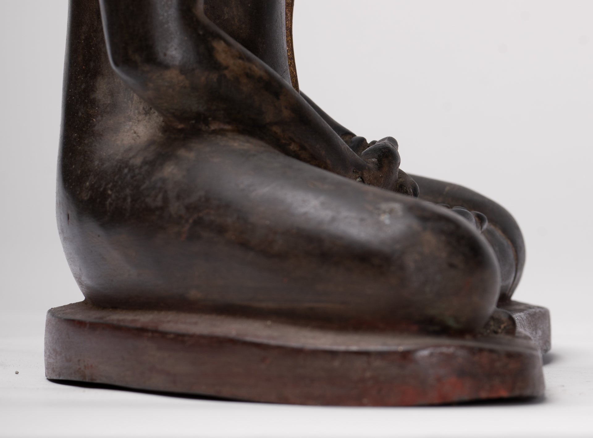 Buddha Statue - Antique Sri Lanka Style Bronze Seated Meditation Buddha Statue - 28cm/11"