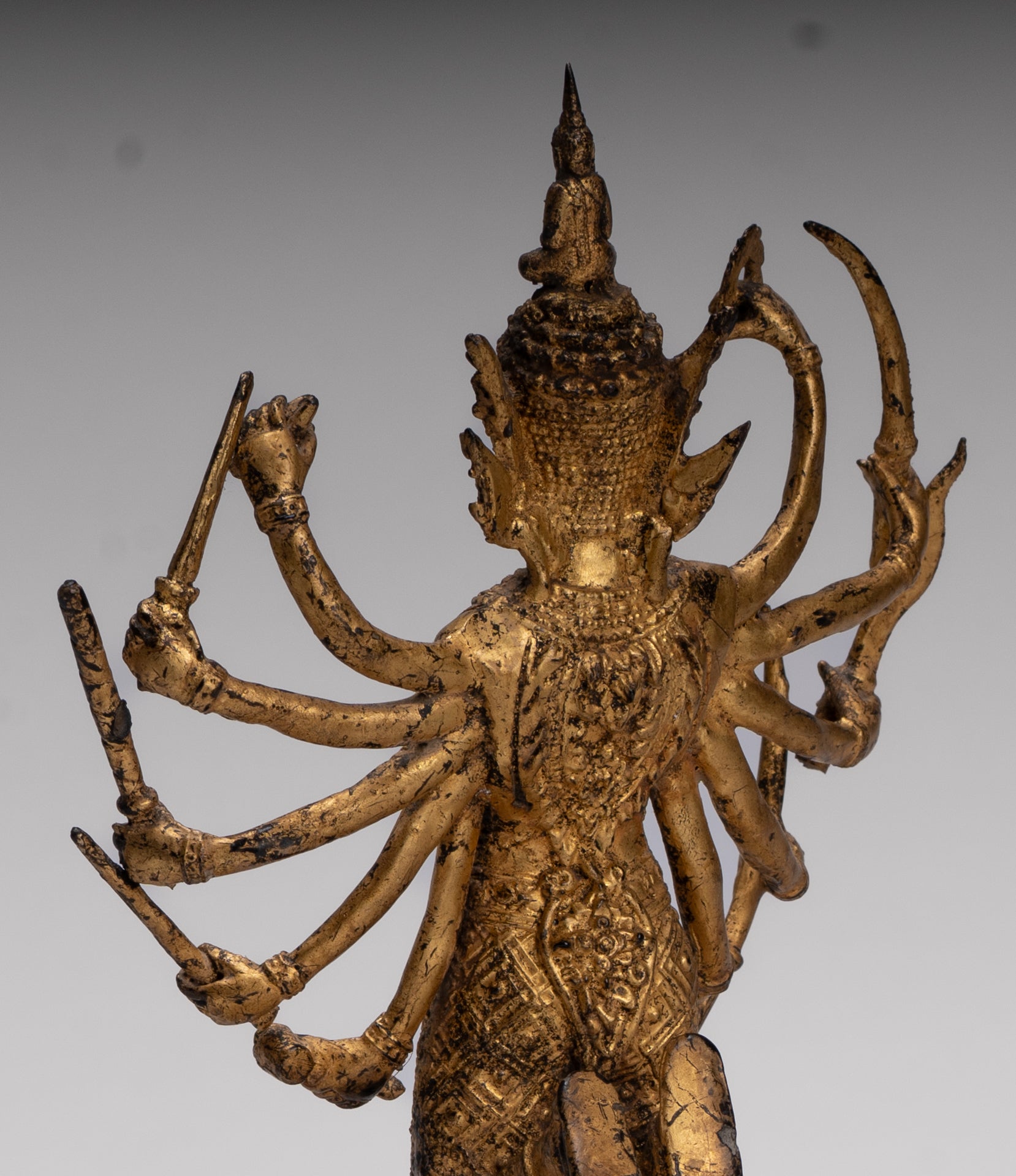 Shiva and Nandi - Antique Thai Style Rattanakosin Shiva and Nandi Statue - 27cm/11"