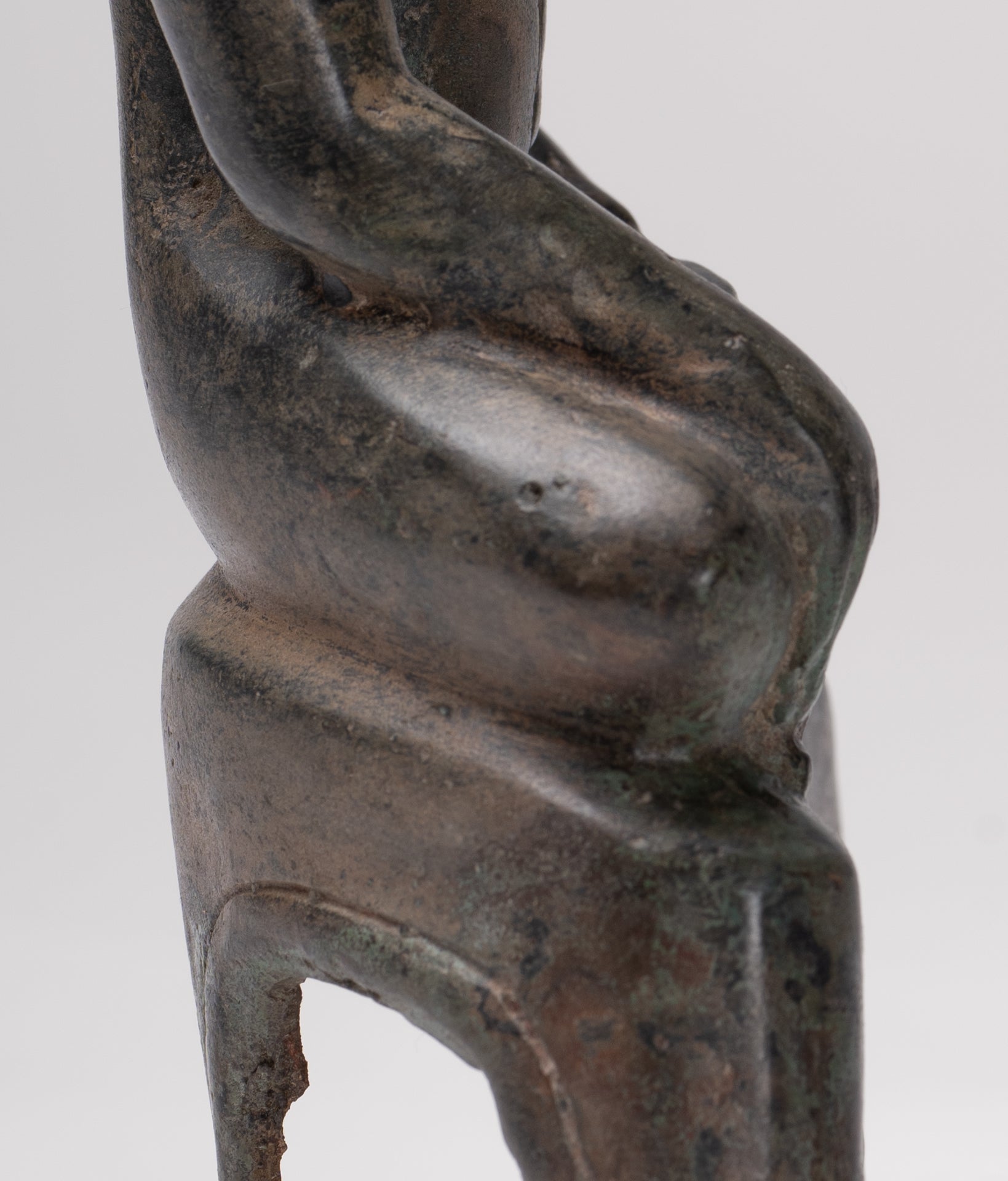 Buddha Statue - Antique U Thong Style Bronze Enlightenment Buddha Statue - 24cm/10"