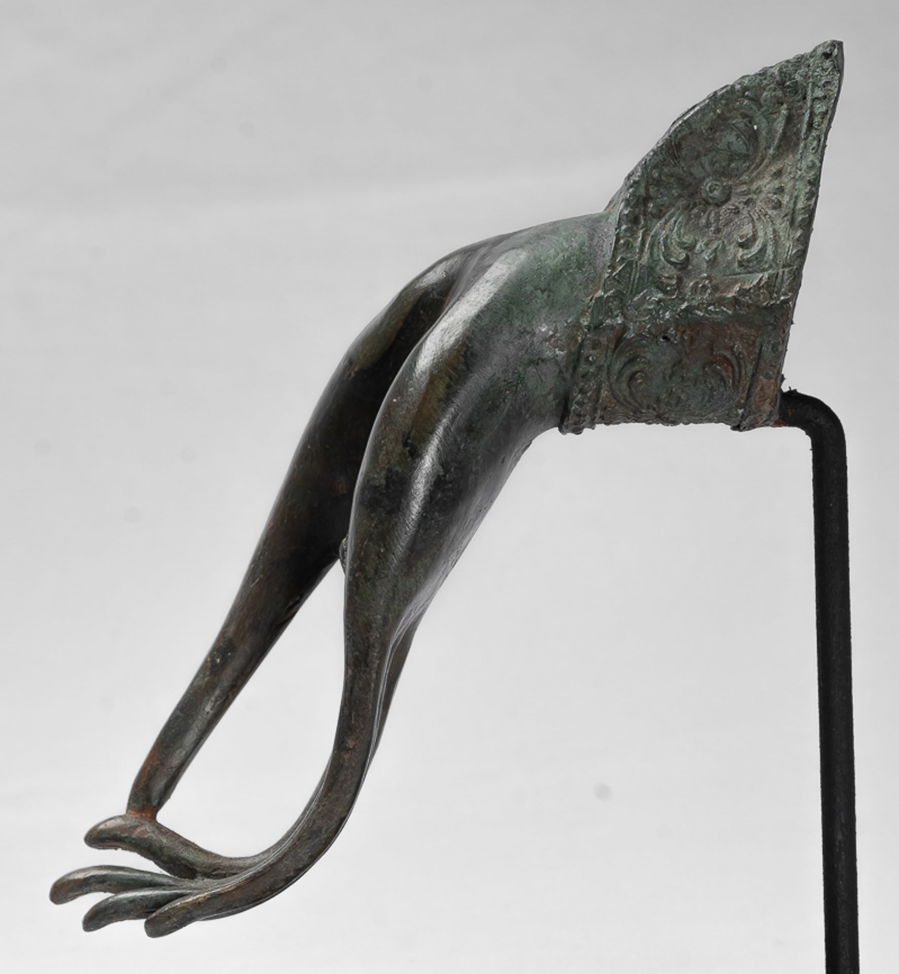 Mounted Antique Thai Style Southeast Asia Bronze Thai Teaching Hand - 25cm/10"