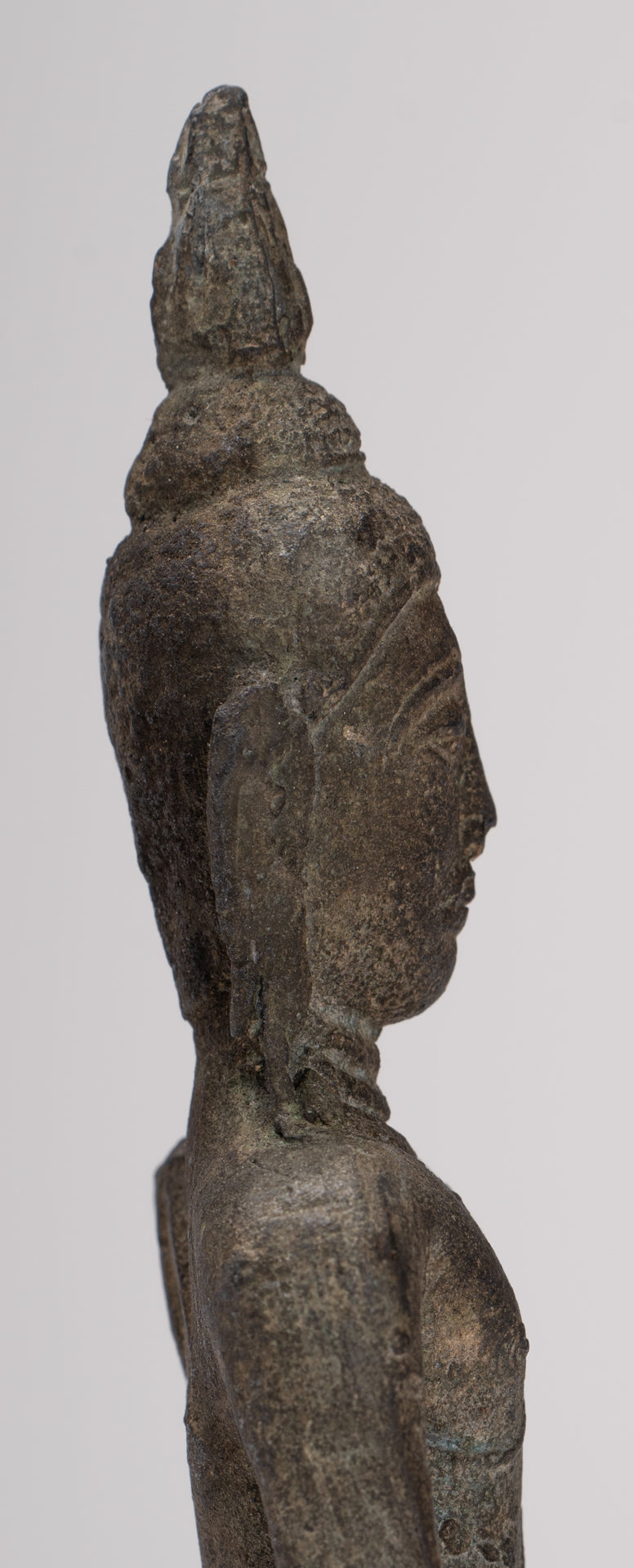 Buddha Statue - Antique Ayutthaya Style Seated Enlightenment Buddha Statue - 12.5cm/5"