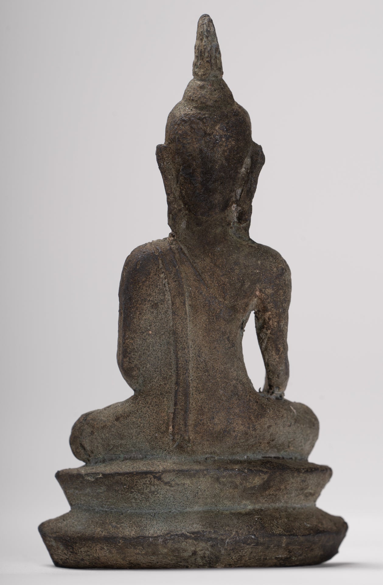 Buddha Statue - Antique Ayutthaya Style Seated Enlightenment Buddha Statue - 12.5cm/5"
