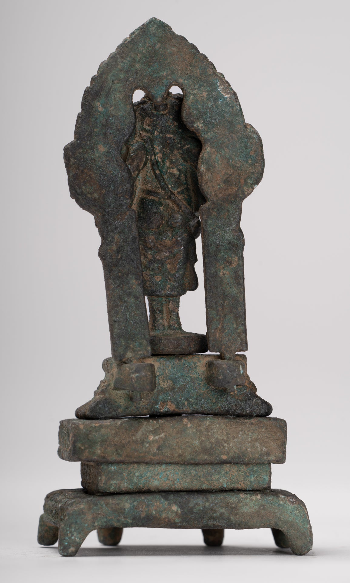 Ganesha Statue - Antique Thai Style Enthroned Bronze Standing Ganesha Statue - 11.5cm/5"