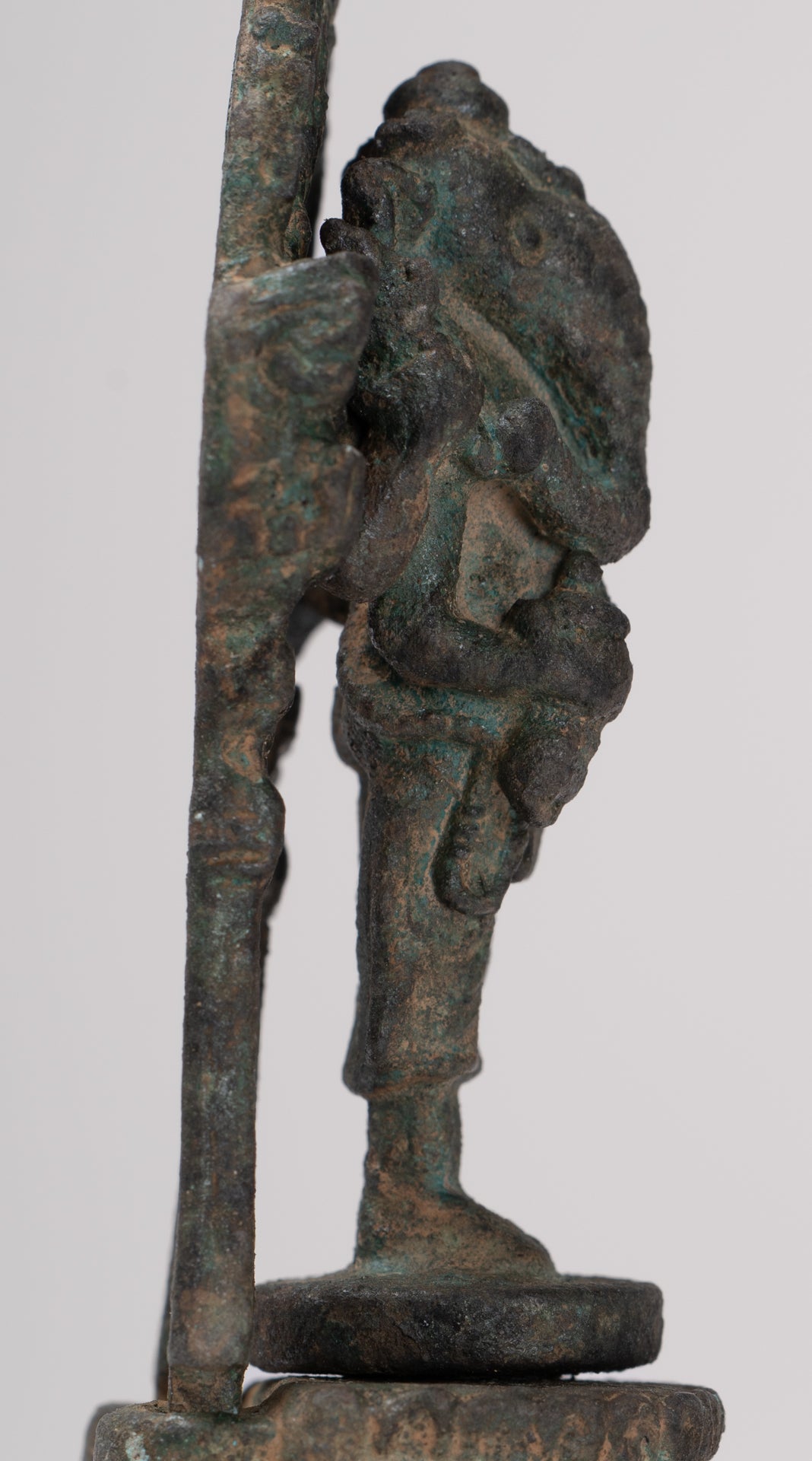 Ganesha Statue - Antique Thai Style Enthroned Bronze Standing Ganesha Statue - 11.5cm/5"