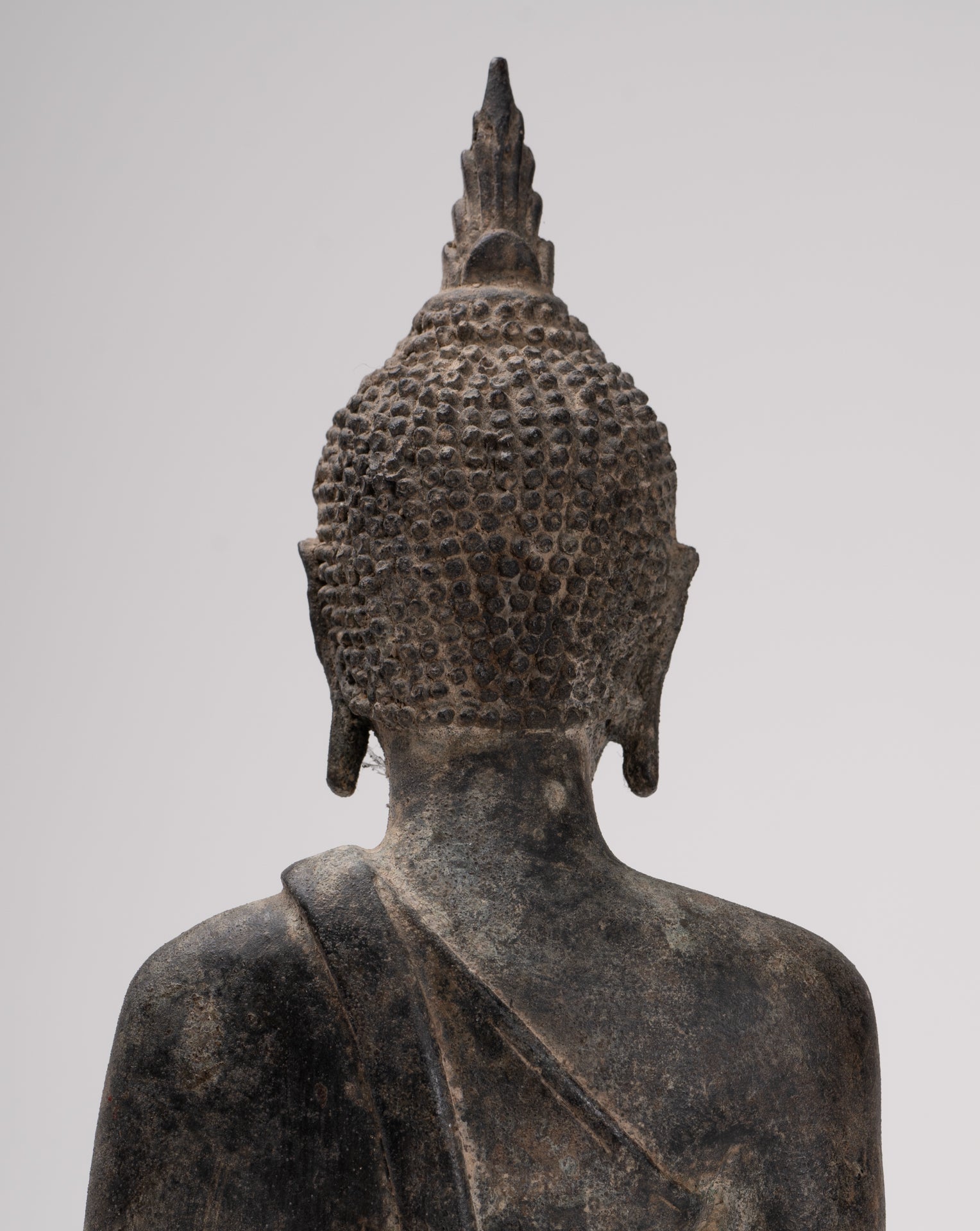 Buddha Statue - Antique U Thong Style Bronze Enlightenment Buddha Statue - 23.5cm/9"