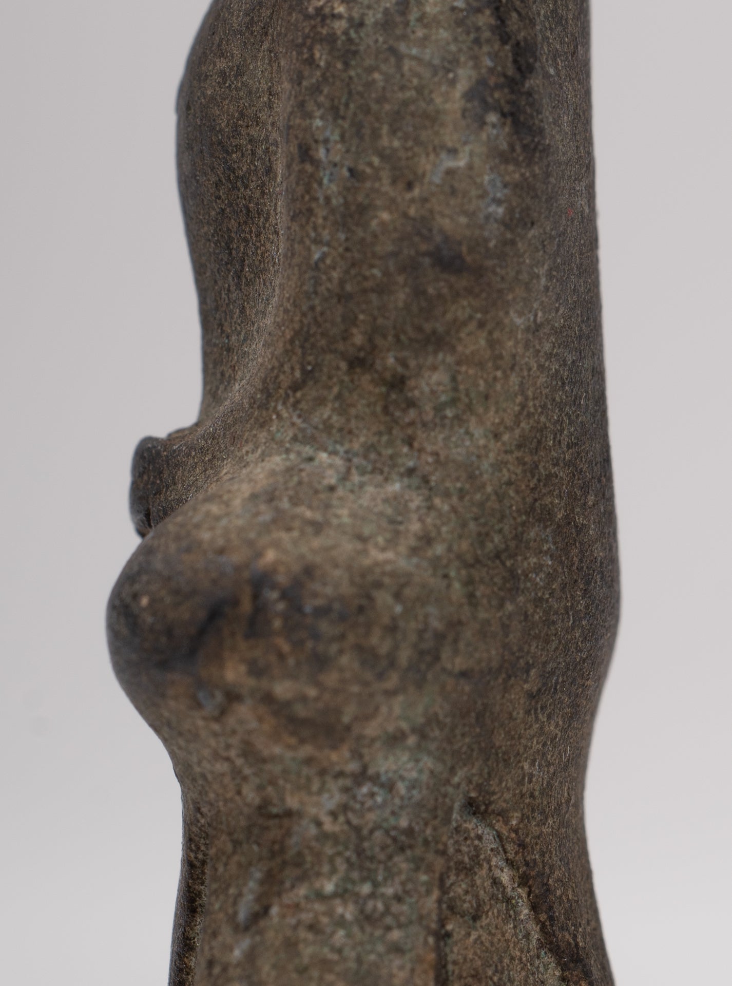 Antique Thai Style Seated Bronze Ayutthaya Meditation Buddha Statue - 9cm/4"