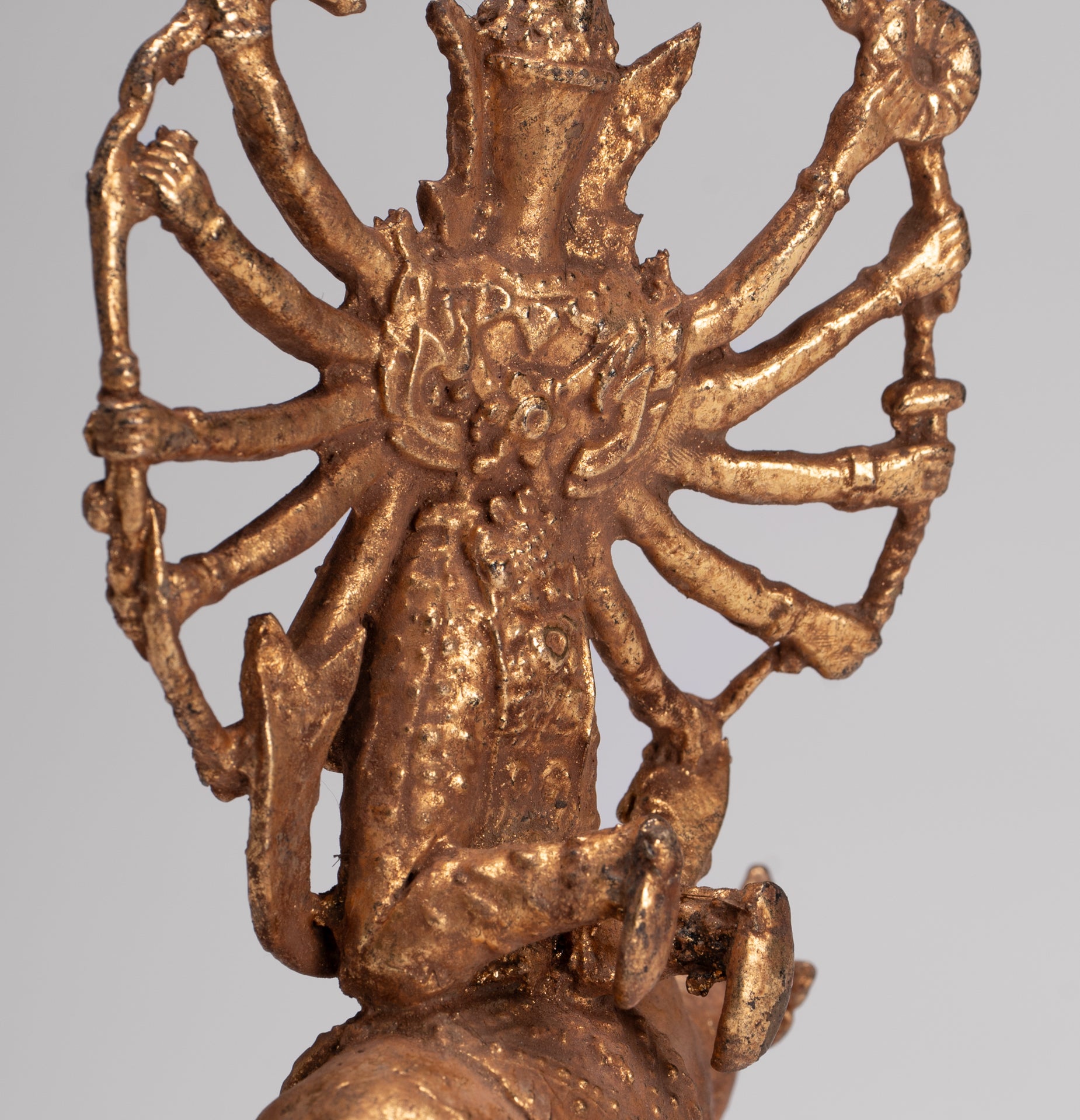 Shiva and Nandi - Antique Thai Style Rattanakosin Shiva and Nandi Statue - 19.5cm/8"