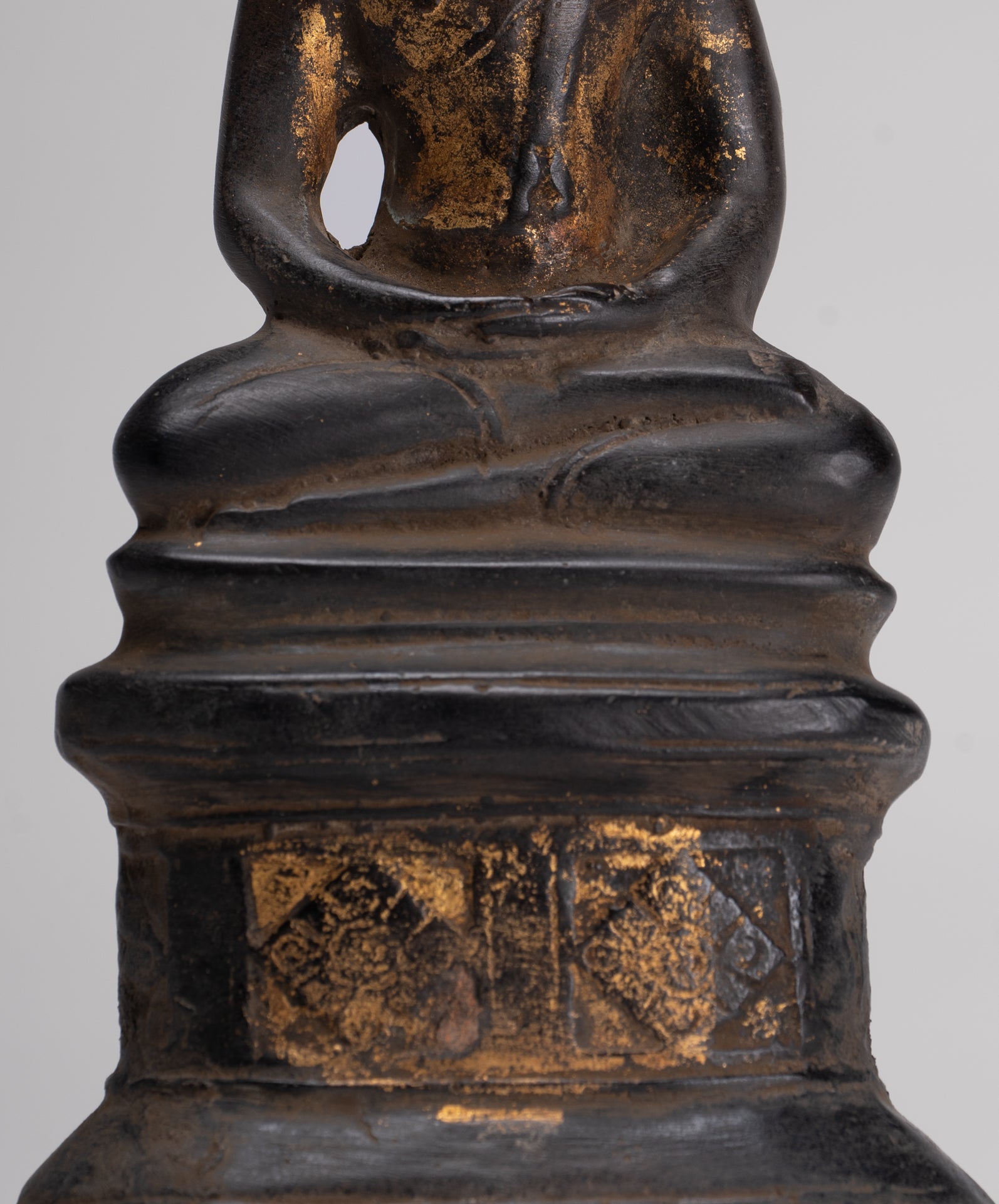 Buddha Statue - Large Antique Laos Style Meditation Buddha Statue - 21cm/8"