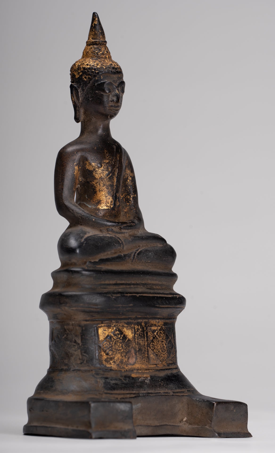Buddha Statue - Large Antique Laos Style Meditation Buddha Statue - 21cm/8"