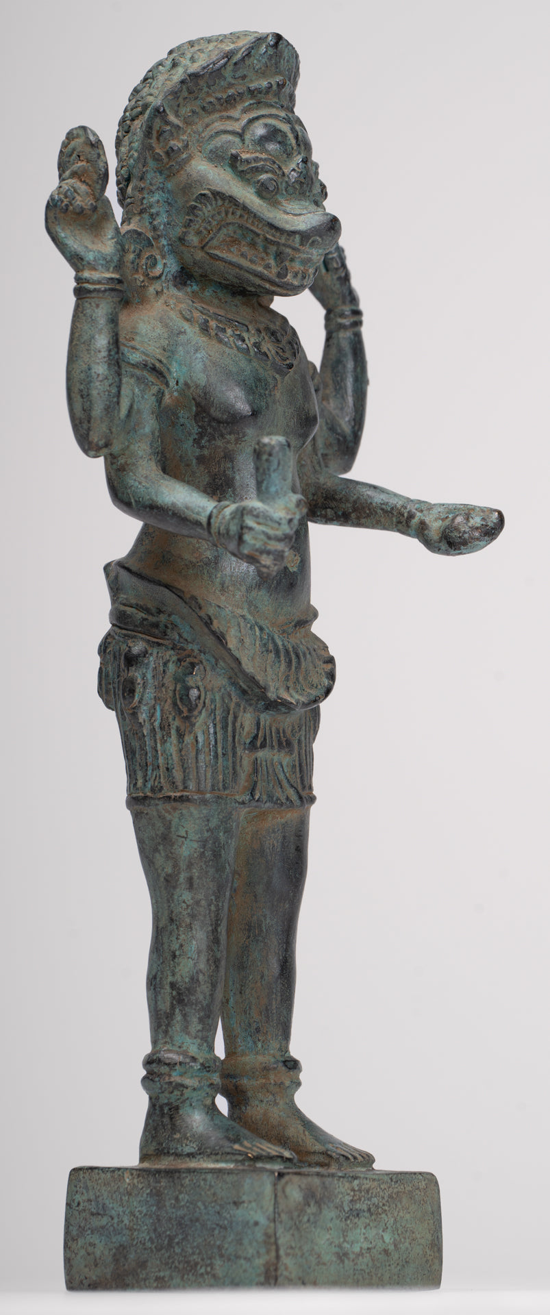 Antique Khmer Style Bronze - Vishnu Avatar - Narasimha or Narasingh - 25cm/10"