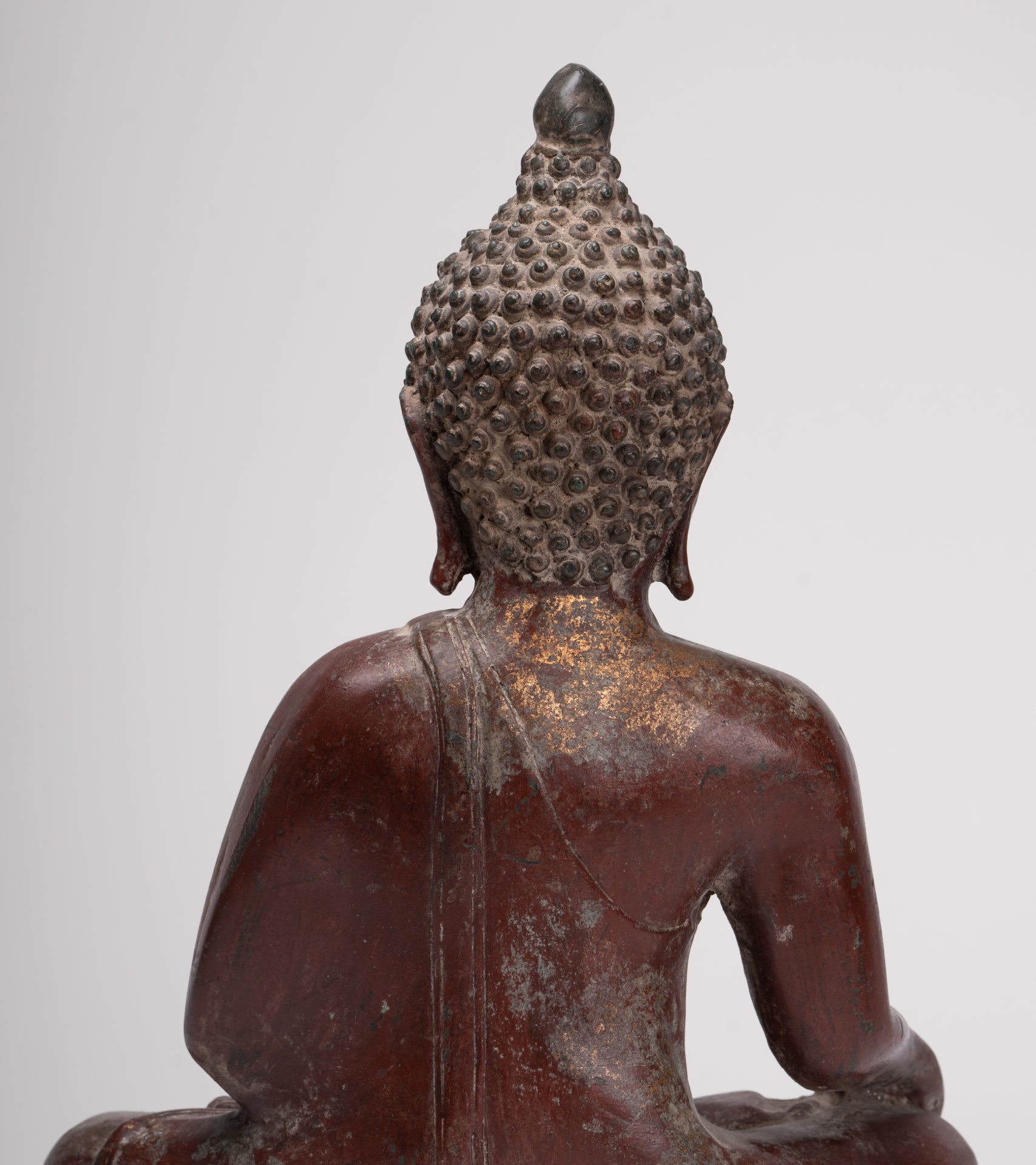 Buddha Statue - Antique Thai Style Bronze Chiang Saen Enlightenment Buddha Statue - 41cm/16"