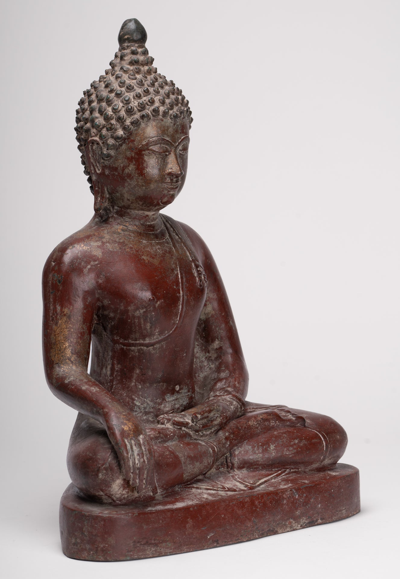 Buddha Statue - Antique Thai Style Bronze Chiang Saen Enlightenment Buddha Statue - 41cm/16"