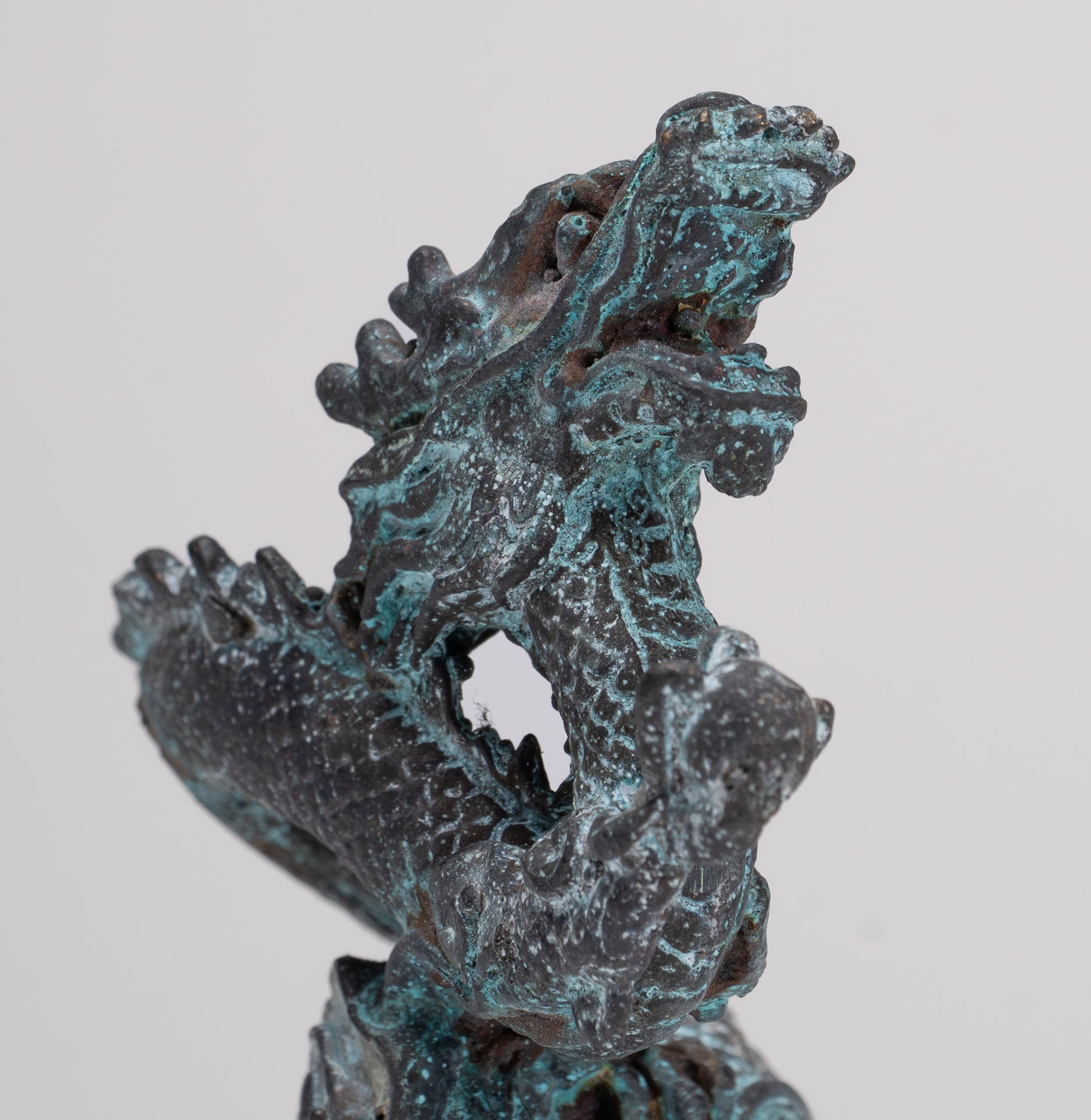 Chinese Dragon - Antique Chinese Style Bronze Dragon Statue - 10cm/4"
