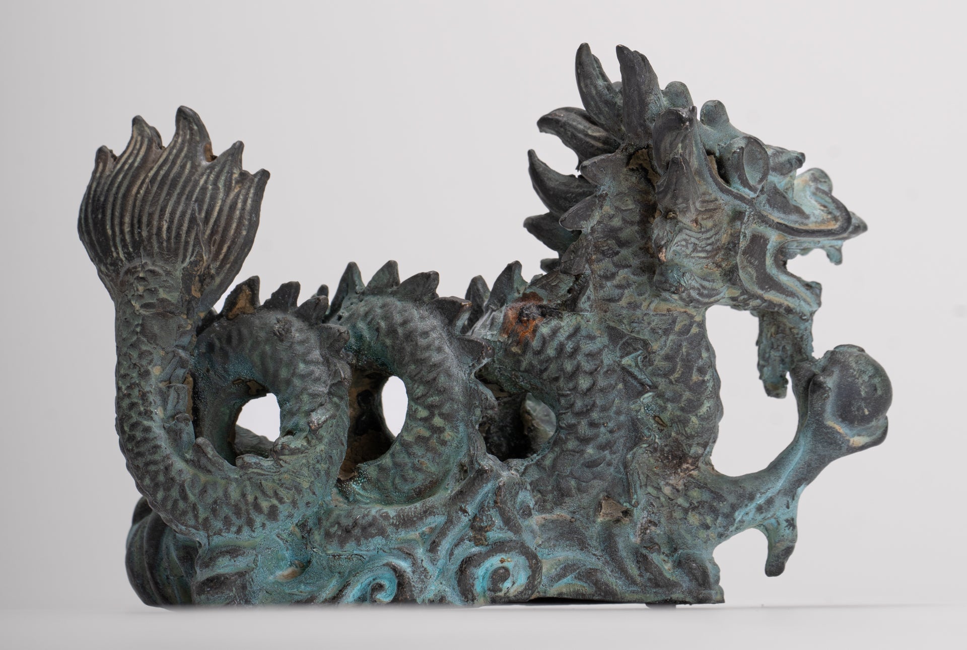 Antique Chinese Style Bronze Dragon Statue - 12.5cm/5"