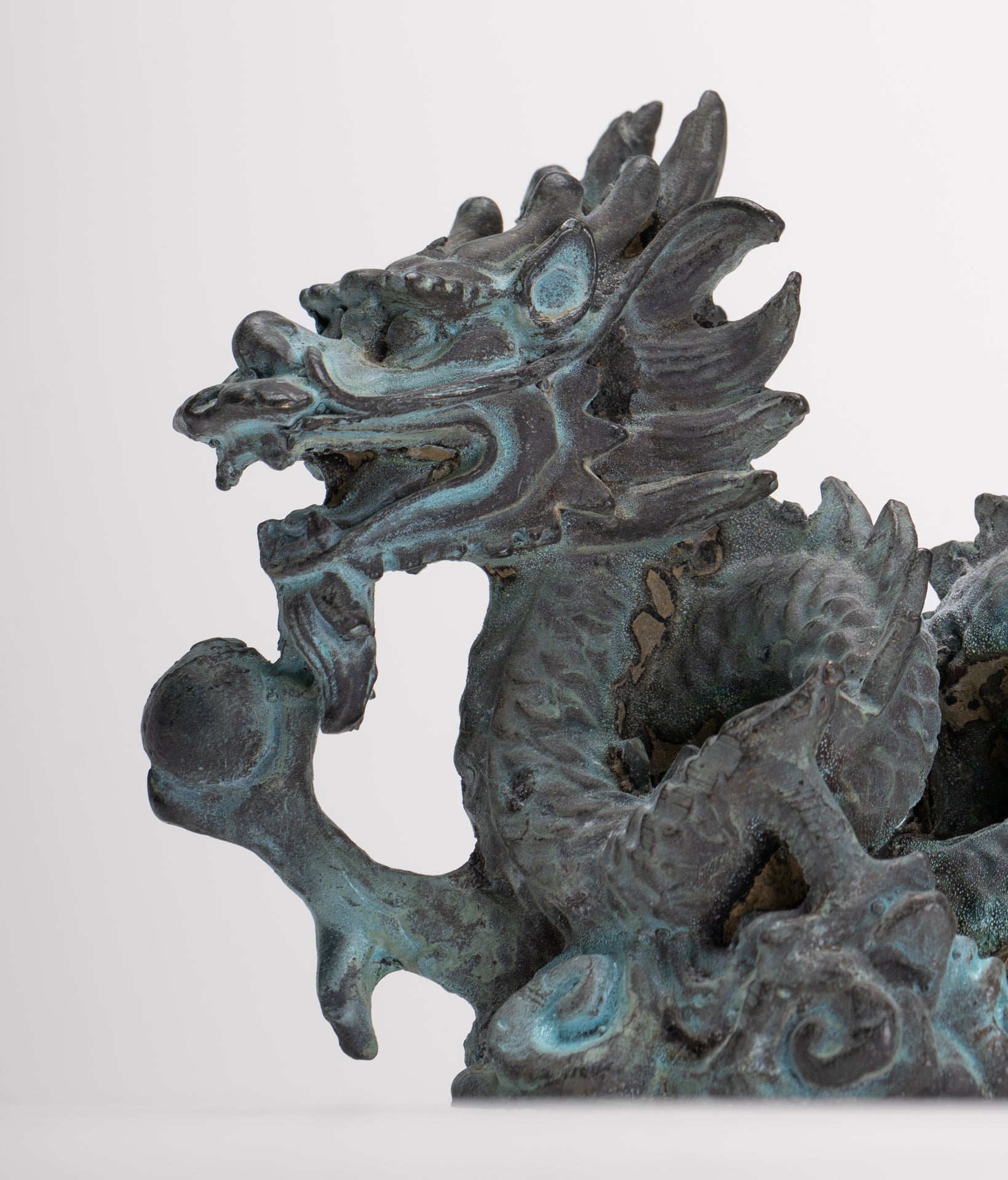Antique Chinese Style Bronze Dragon Statue - 12.5cm/5"