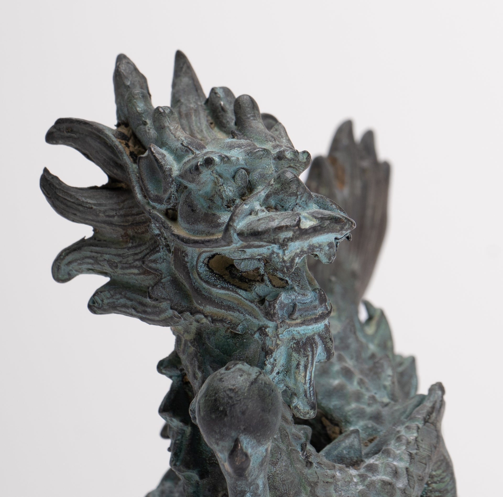 vvAntique Chinese Style Bronze Dragon Statue - 12.5cm/5"