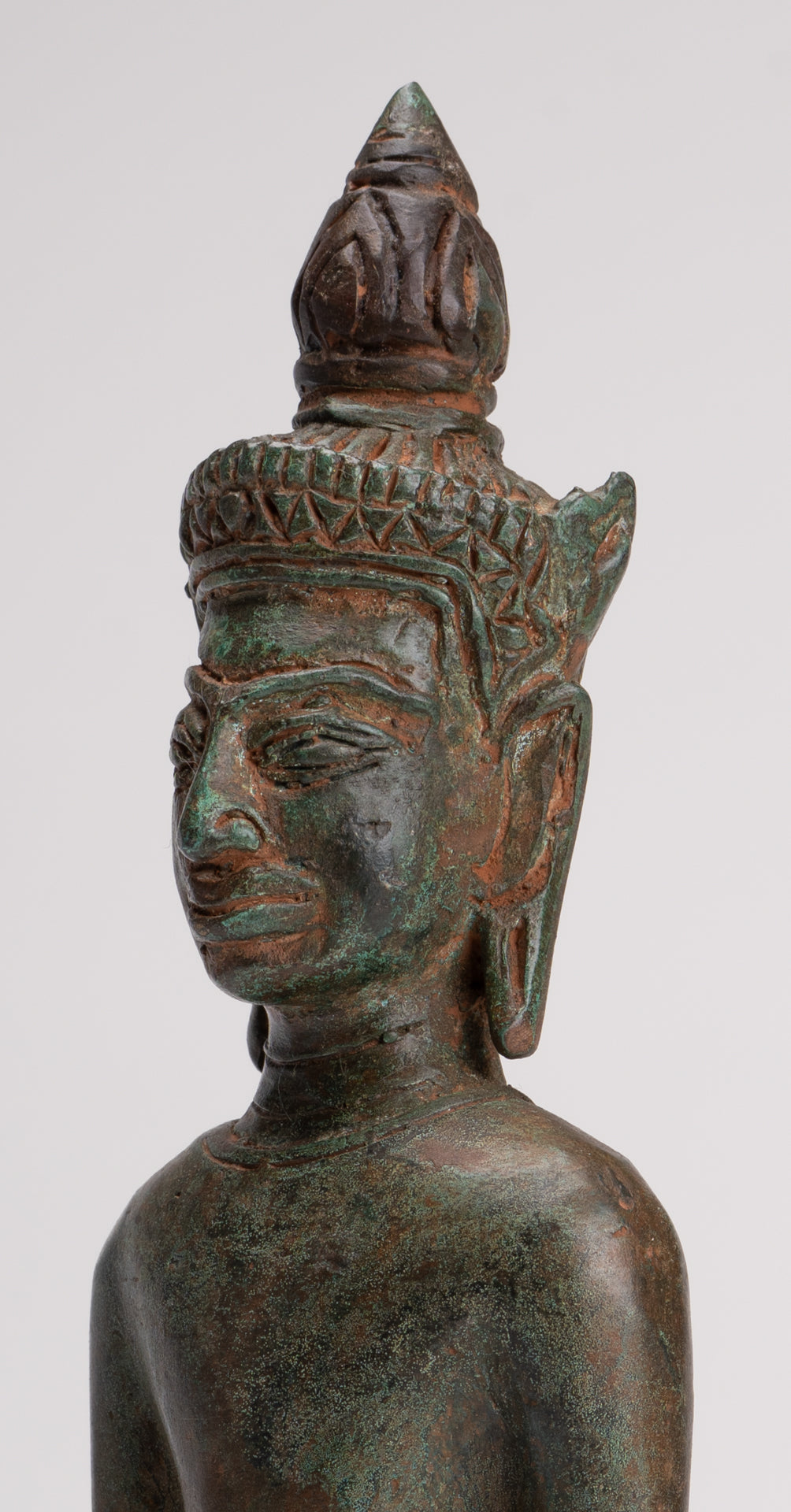 Buddha Statue - Seated Antique Laos Style Meditation Buddha Statue - 26cm/10"