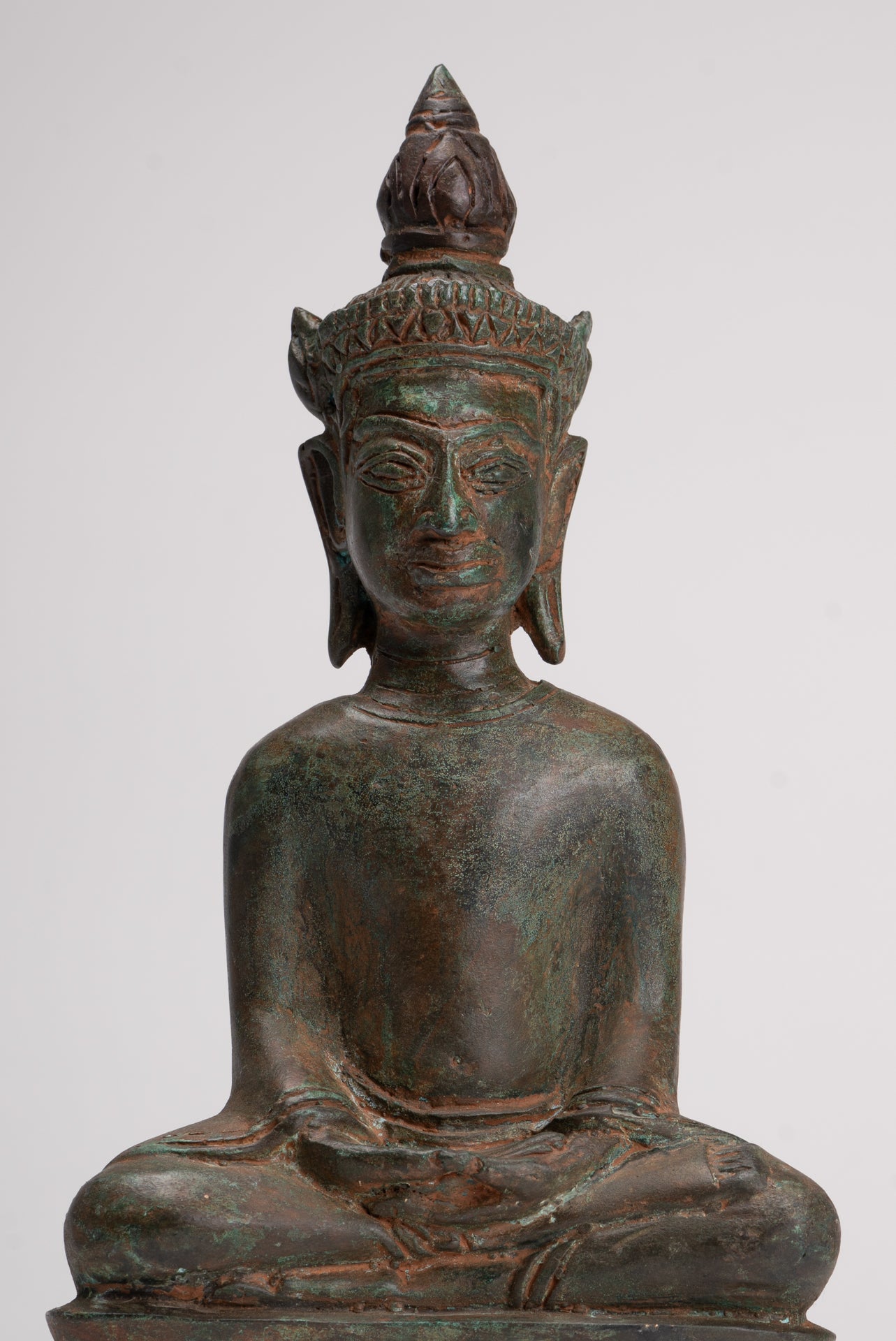 Buddha Statue - Seated Antique Laos Style Meditation Buddha Statue - 26cm/10"