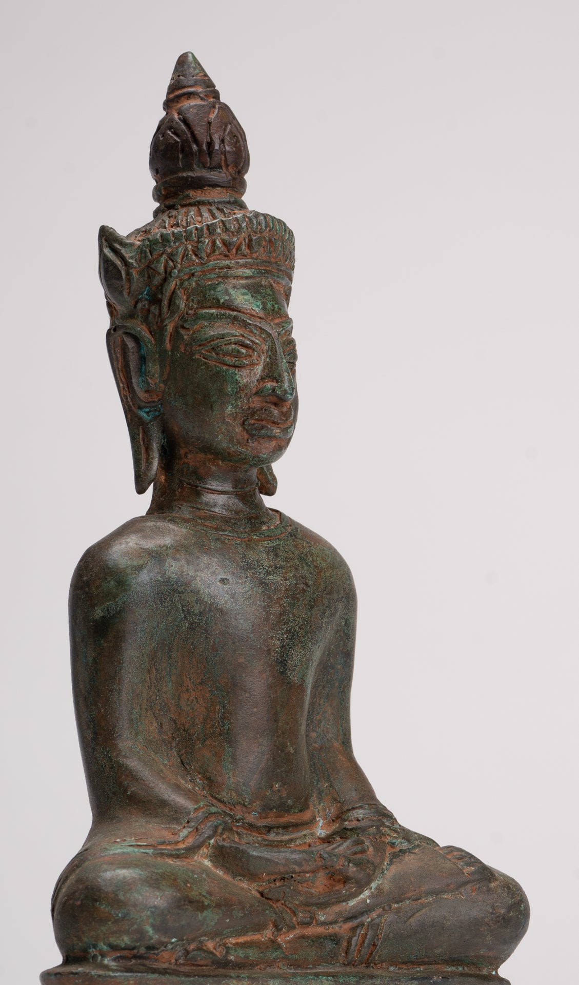 Buddha Statue - Seated Antique Laos Style Meditation Buddha Statue - 26cm/10"