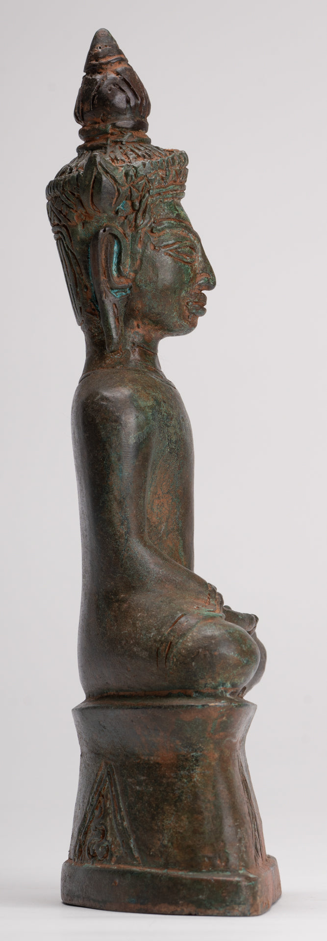 Buddha Statue - Seated Antique Laos Style Meditation Buddha Statue - 26cm/10"