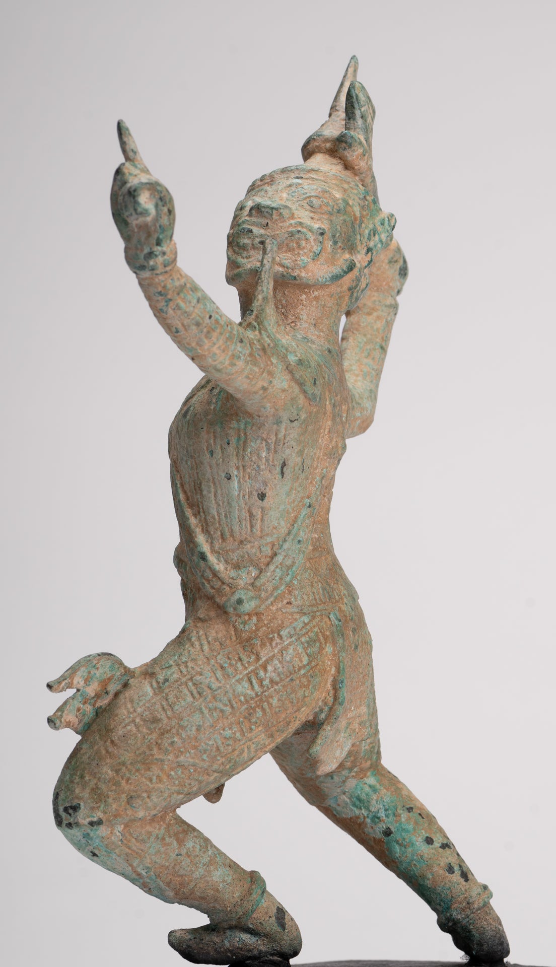 Antique Khmer Style Standing Bayon Hindu God Hanuman Statue - 31cm/12" Tall