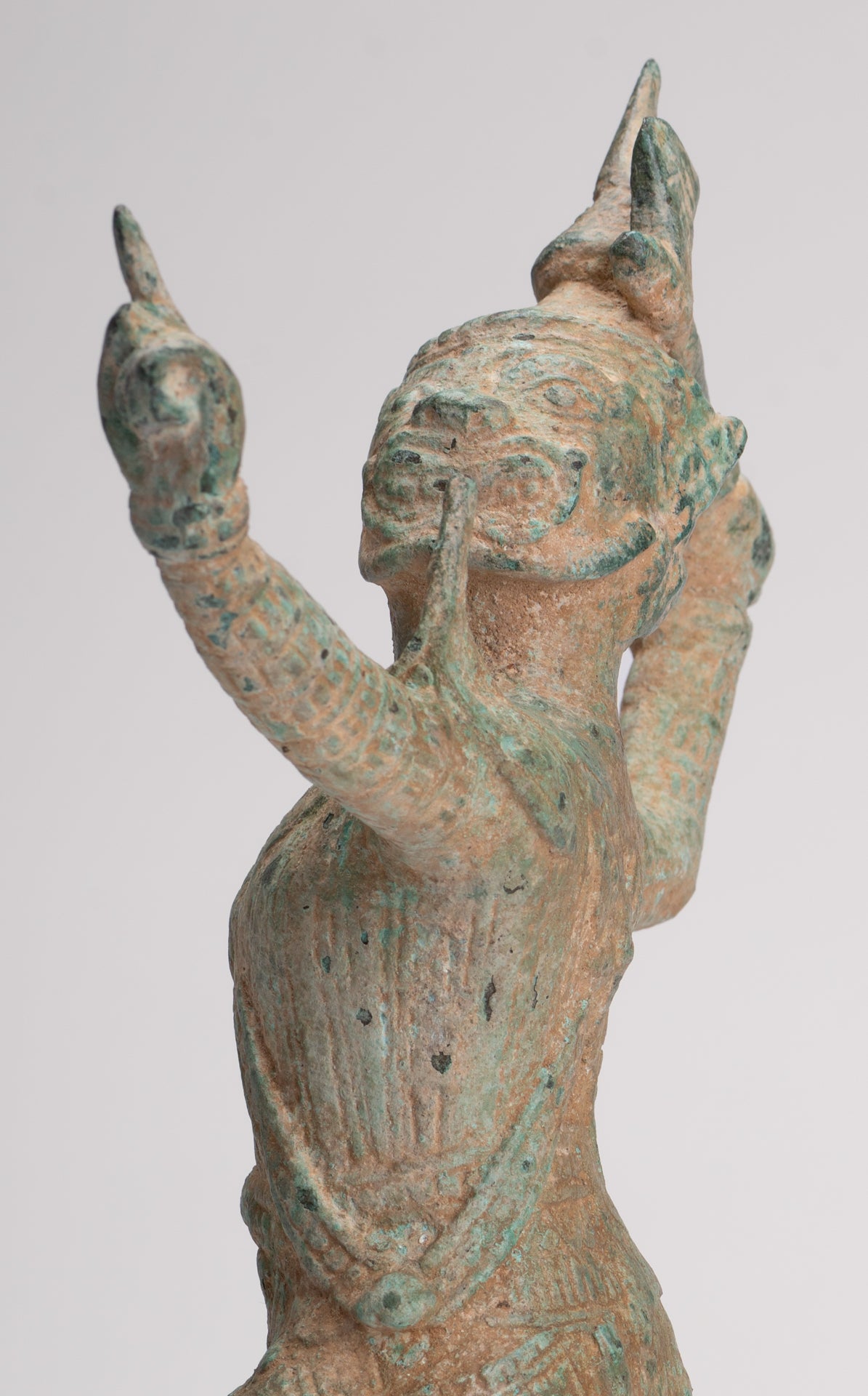 Antique Khmer Style Standing Bayon Hindu God Hanuman Statue - 31cm/12" Tall