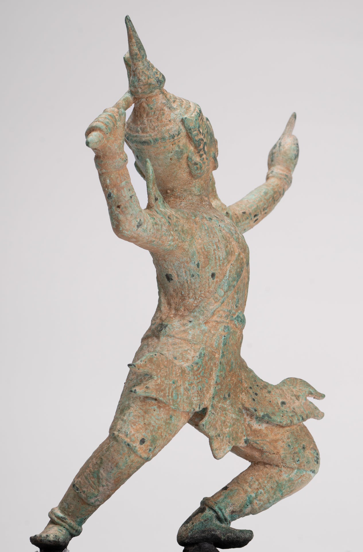 Antique Khmer Style Standing Bayon Hindu God Hanuman Statue - 31cm/12" Tall