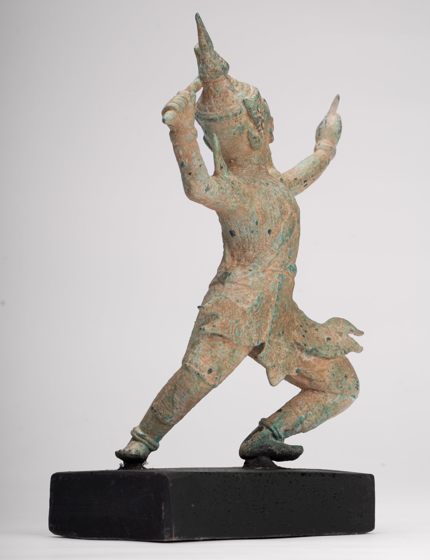 Antique Khmer Style Standing Bayon Hindu God Hanuman Statue - 31cm/12" Tall