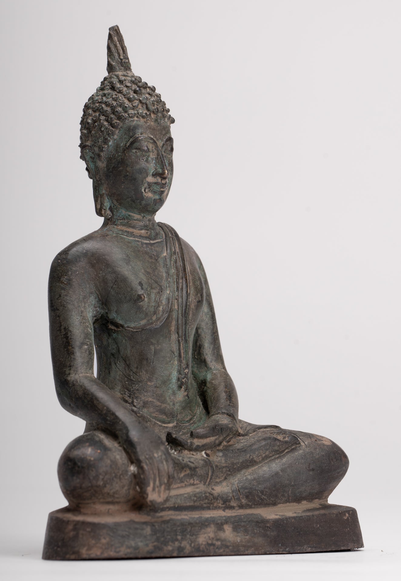Buddha Statue - Antique Sukhothai Style Thai Enlightenment Buddha Statue - 17cm/7"