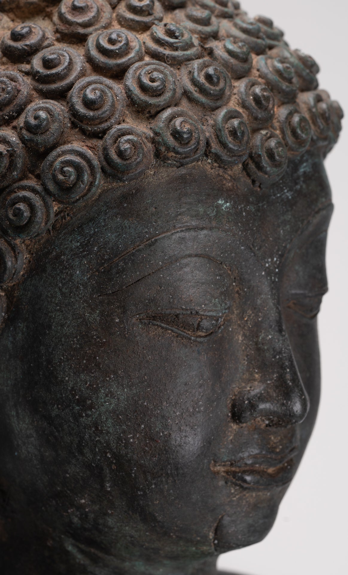 Large Buddha Statue - Antique Thai Style Bronze Chiang Saen Meditation Buddha Statue - 81cm/32"