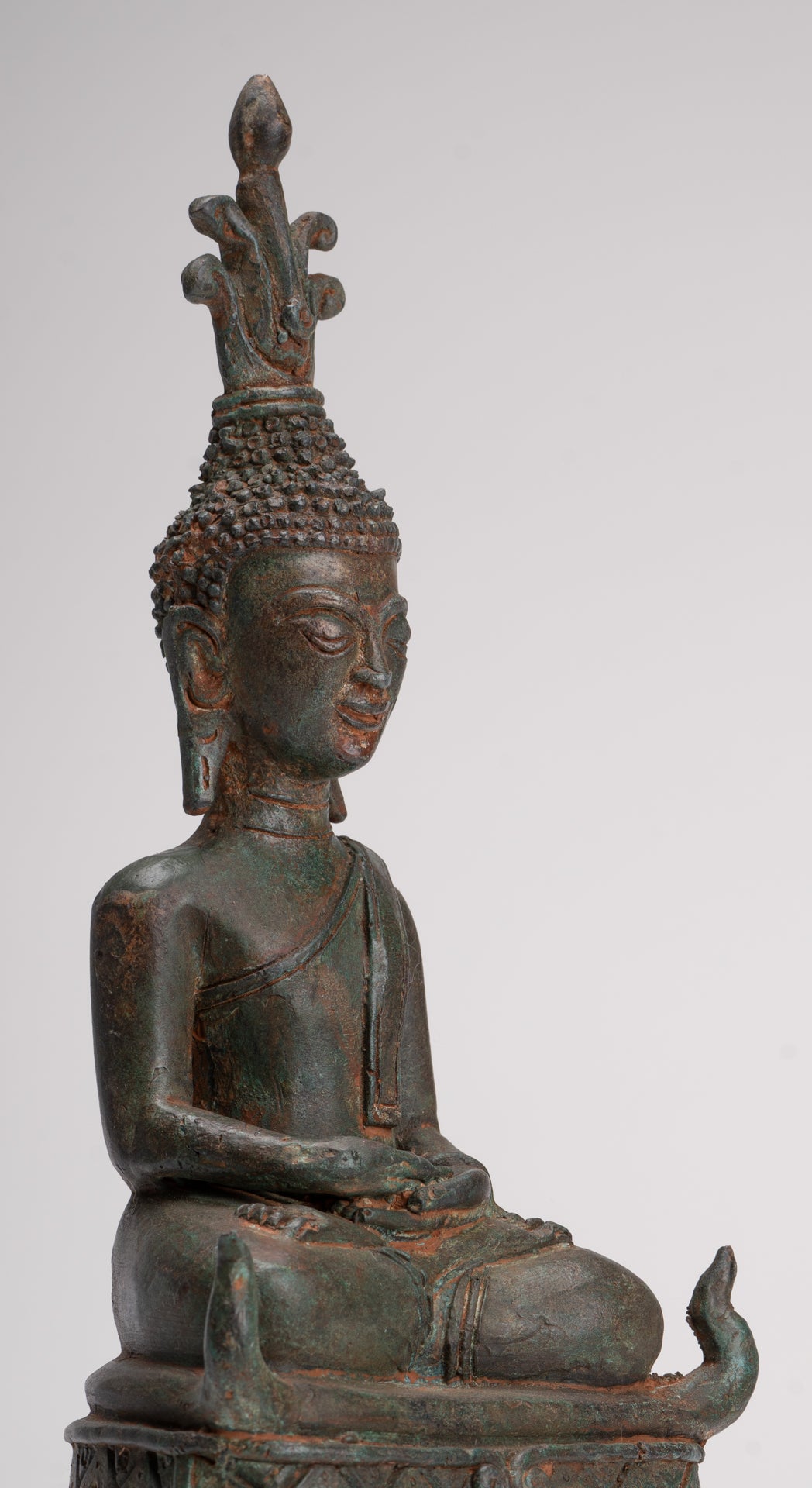 Buddha Statue - Seated Antique Laos Style Meditation Buddha Statue - 26cm/10"