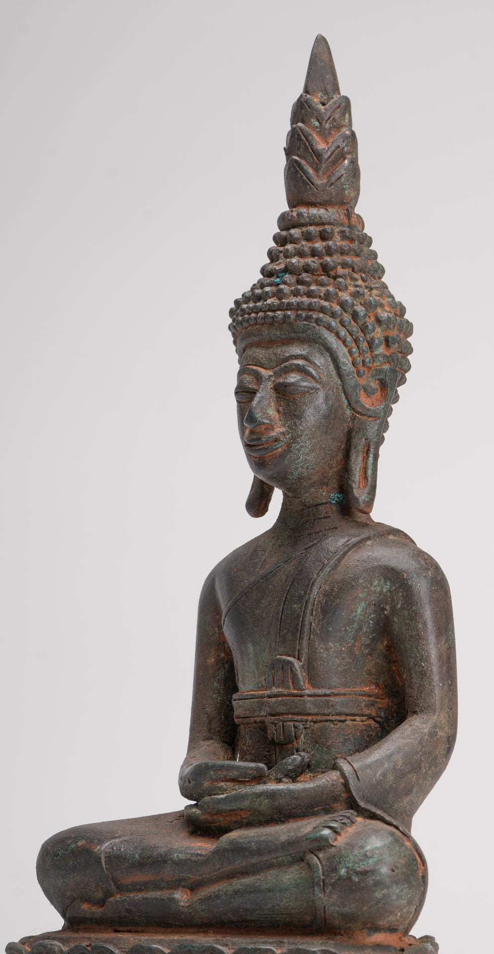 Buddha Statue - Seated Antique Laos Style Meditation Buddha Statue - 31cm/12"