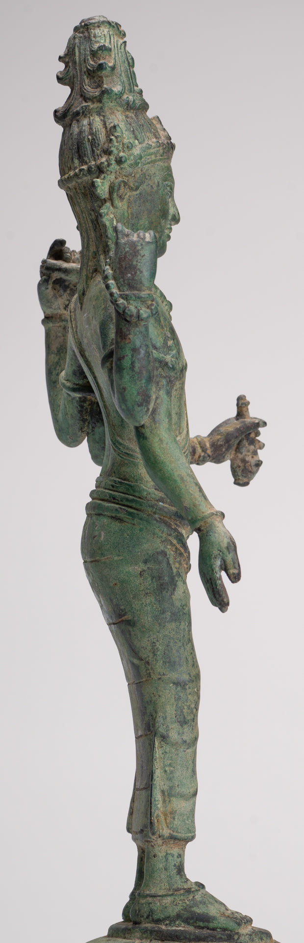 Lokeshvara - Antique Khmer Style Standing Bronze Lokeshvara Statue - 35cm/14"